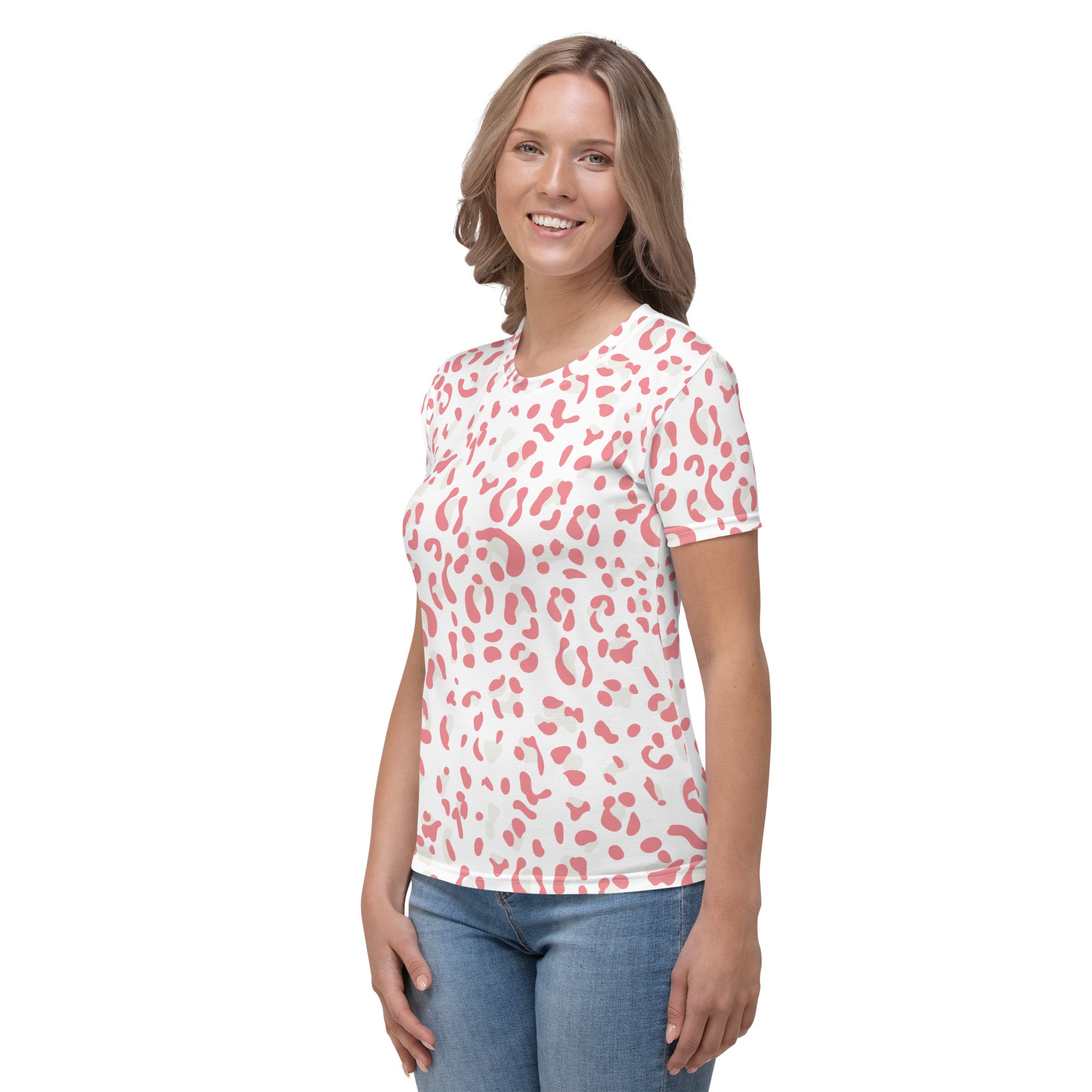 Women's T shirt Leopard skin V