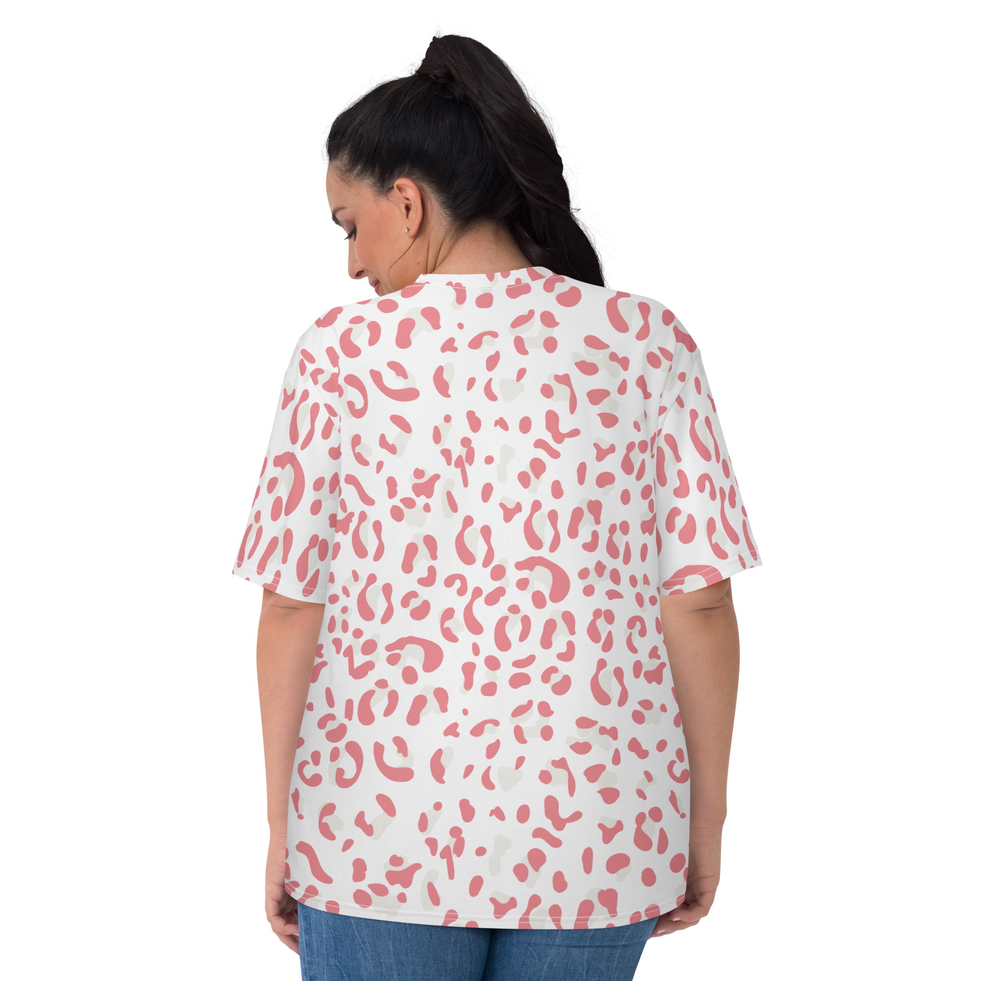 Women's T shirt Leopard skin V