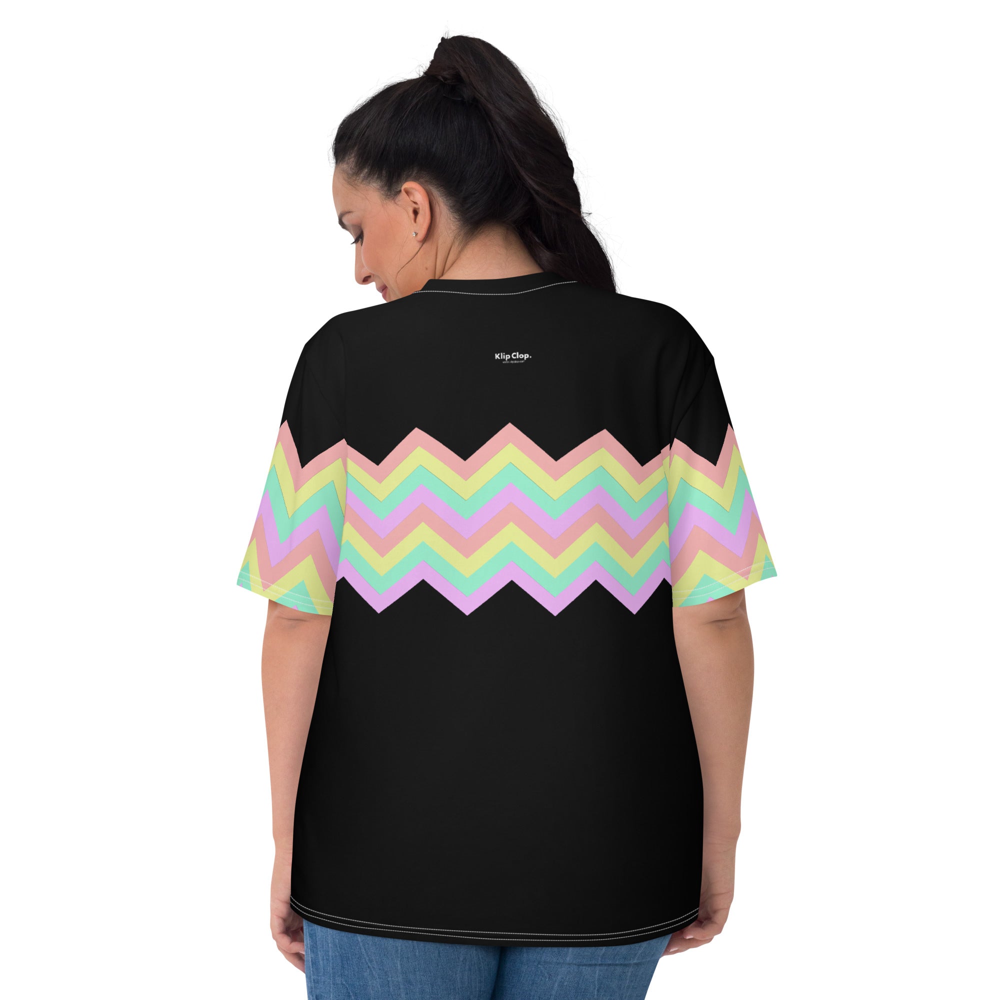Women's T shirt Multicolor Zigzag I Black
