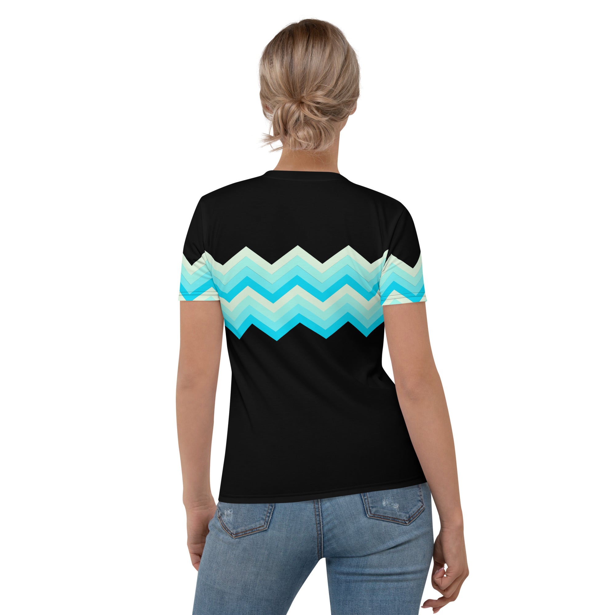 Women's T shirt Multicolor Zigzag II Black