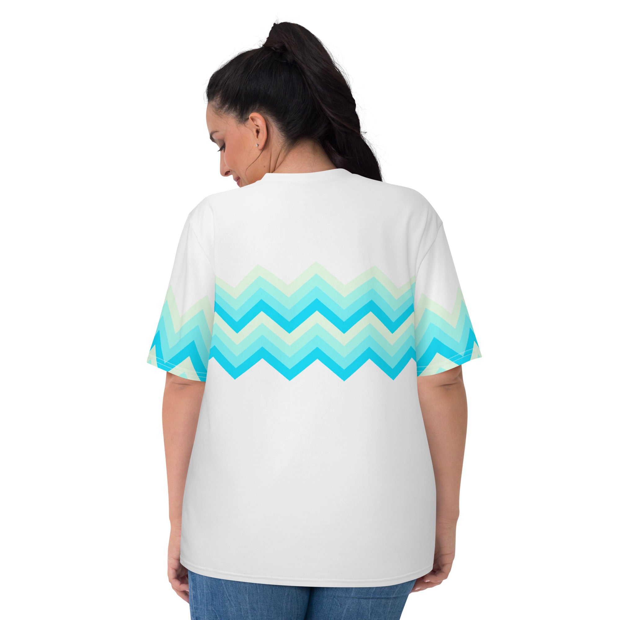 Women's T shirt Multicolor Zigzag II White