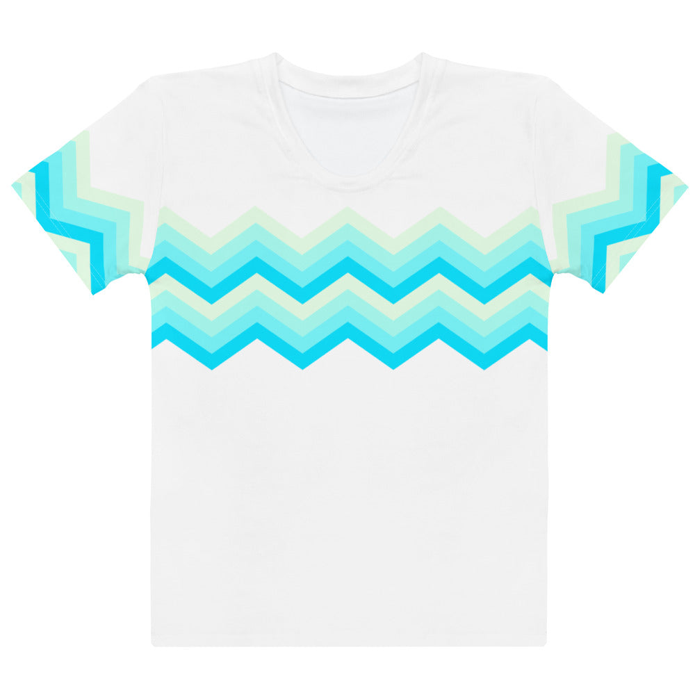 Women's T shirt Multicolor Zigzag II White