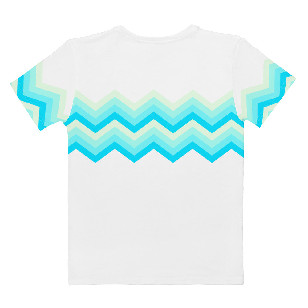 Women's T shirt Multicolor Zigzag II White
