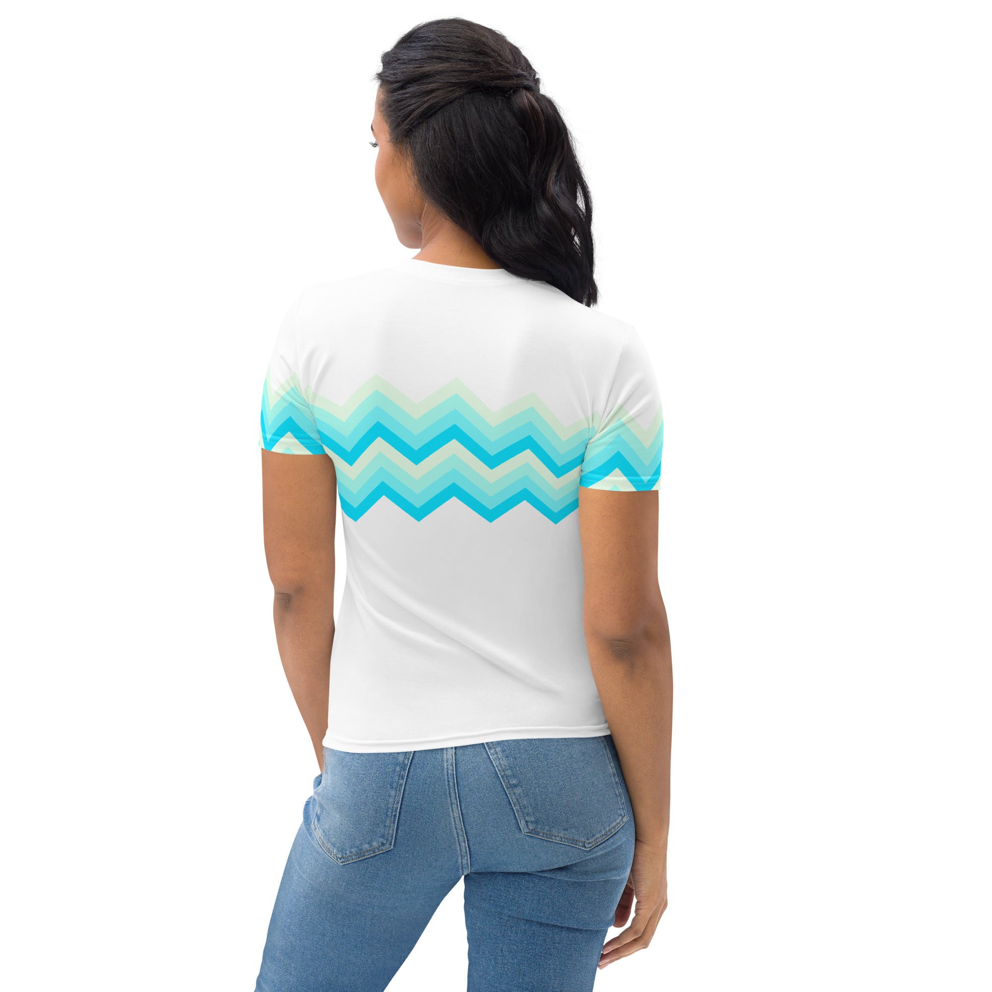 Women's T shirt Multicolor Zigzag II White