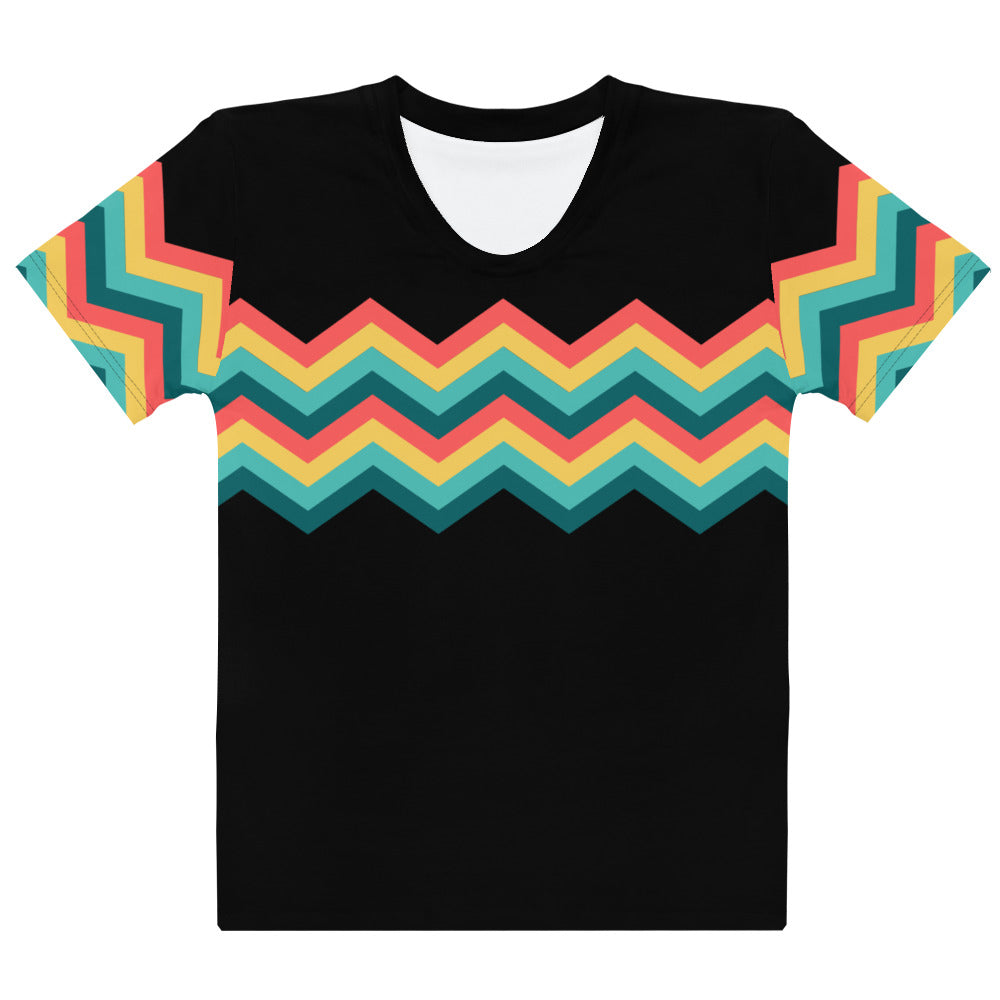 Women's T shirt Multicolor Zigzag III Black