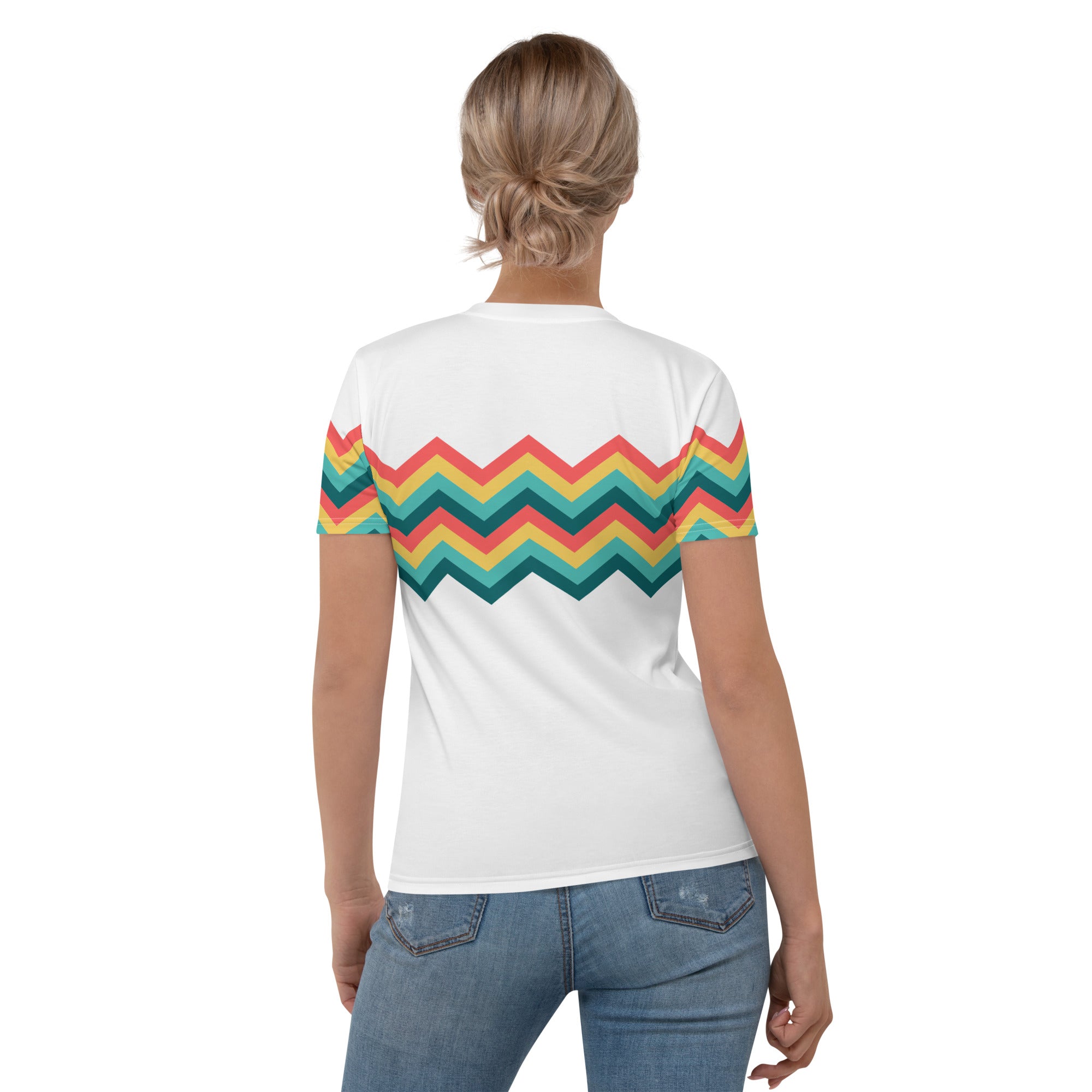 Women's T shirt Multicolor Zigzag III white