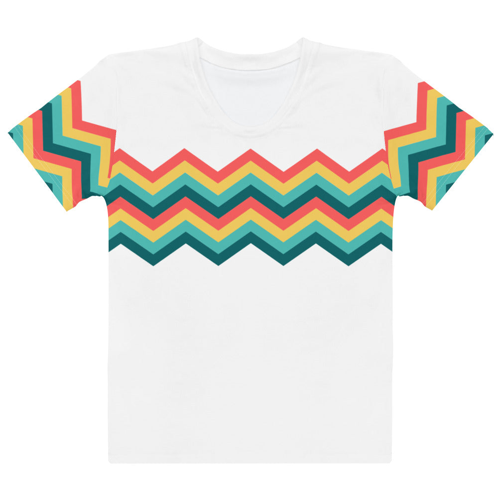 Women's T shirt Multicolor Zigzag III white