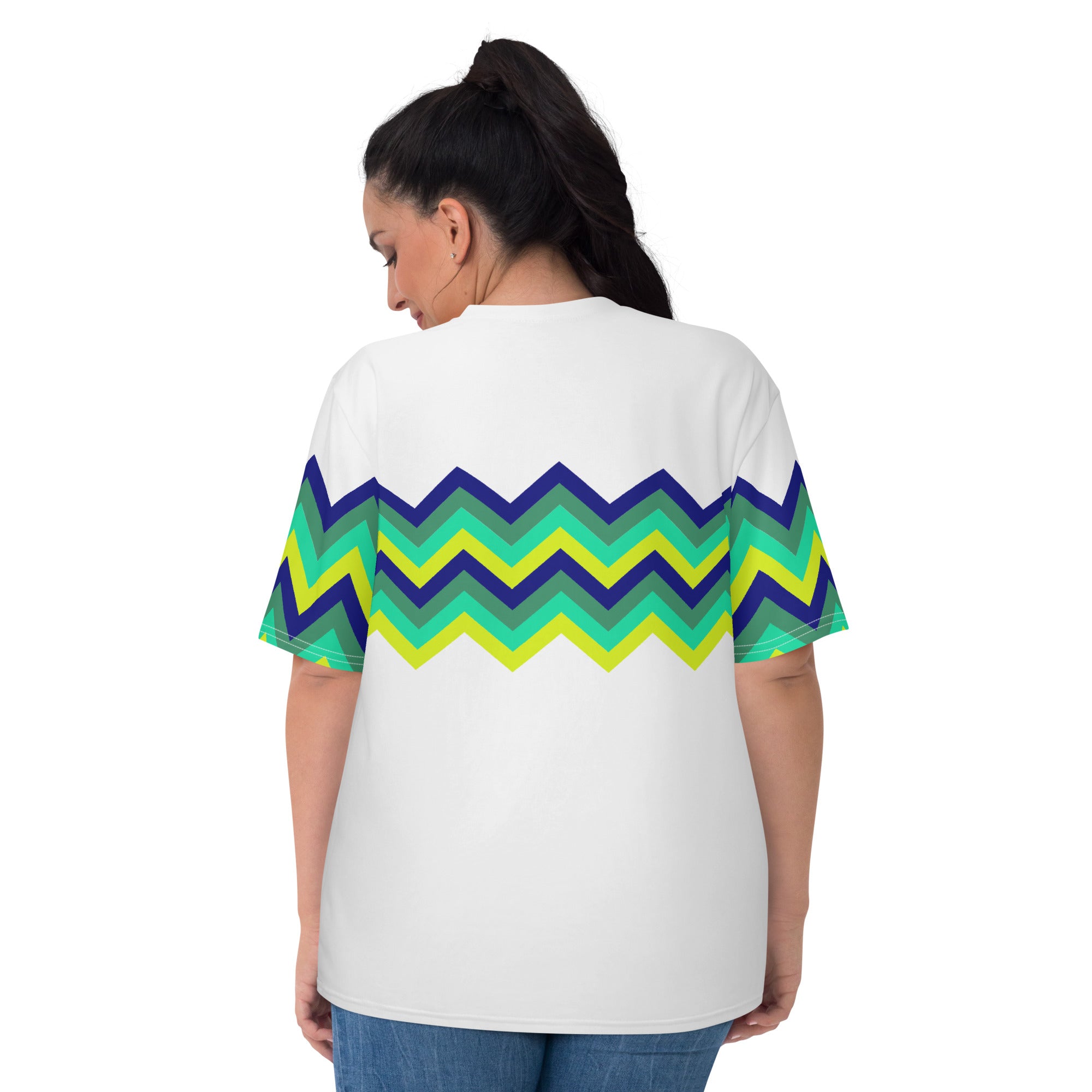 Women's T shirt Multicolor Zigzag IV white