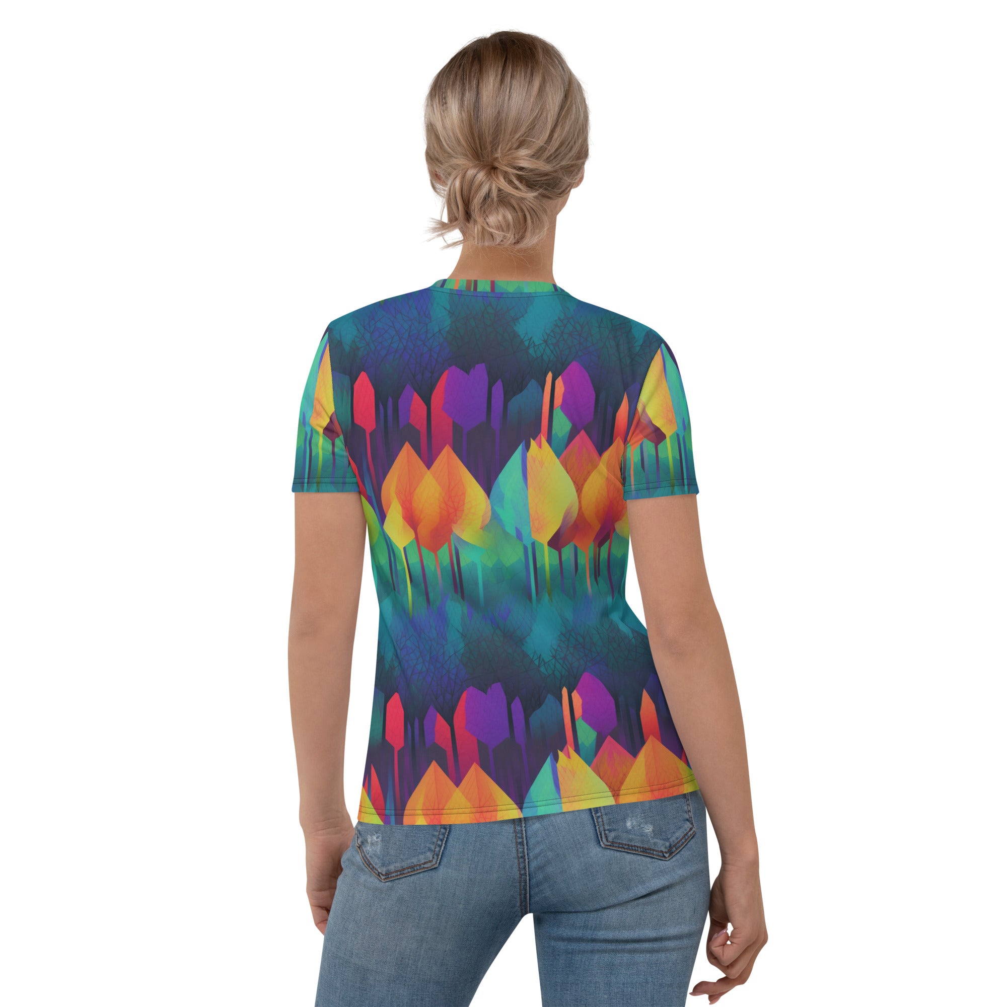 Women's T shirt Rainbow Forest Pattern I