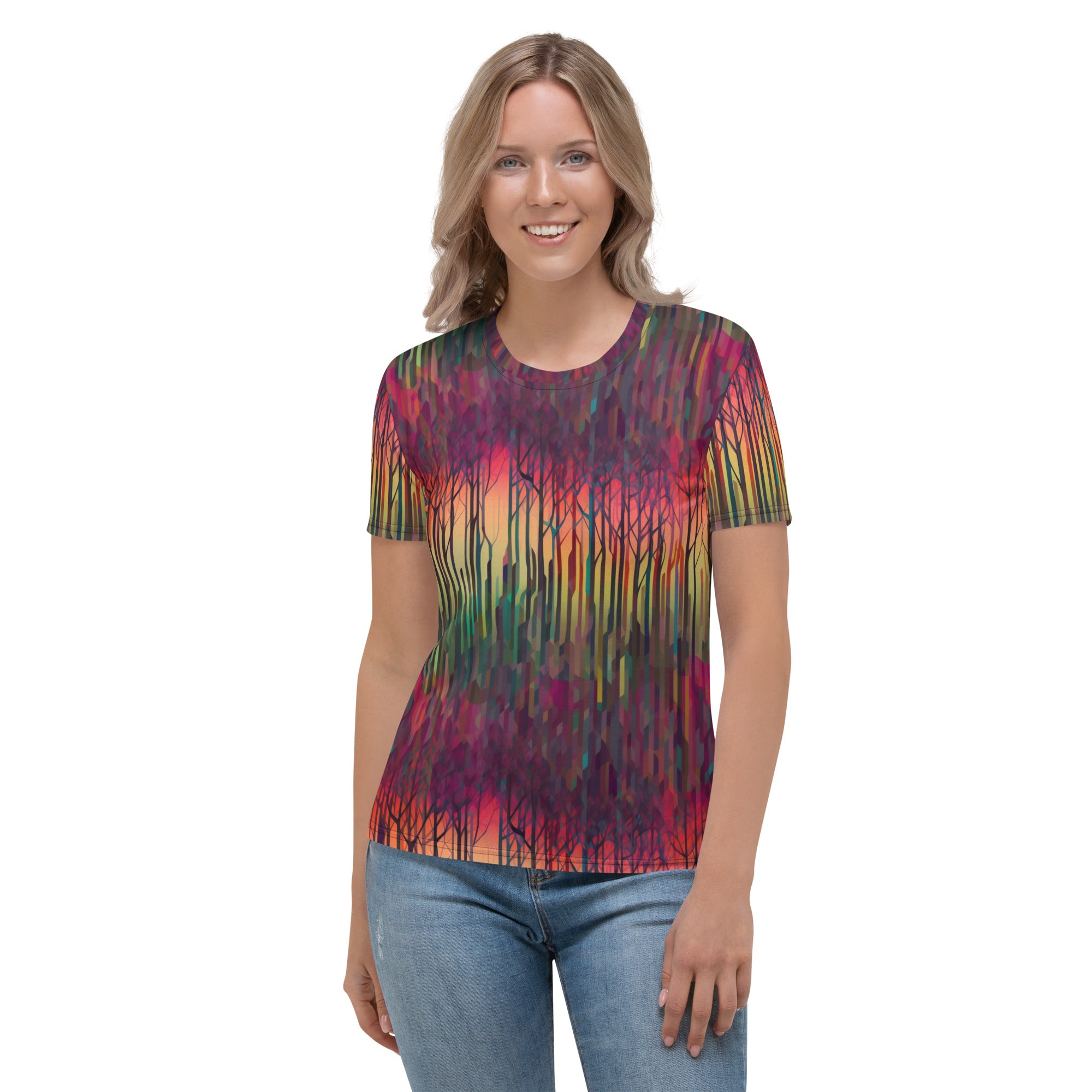 Women's T shirt Rainbow Forest Pattern III