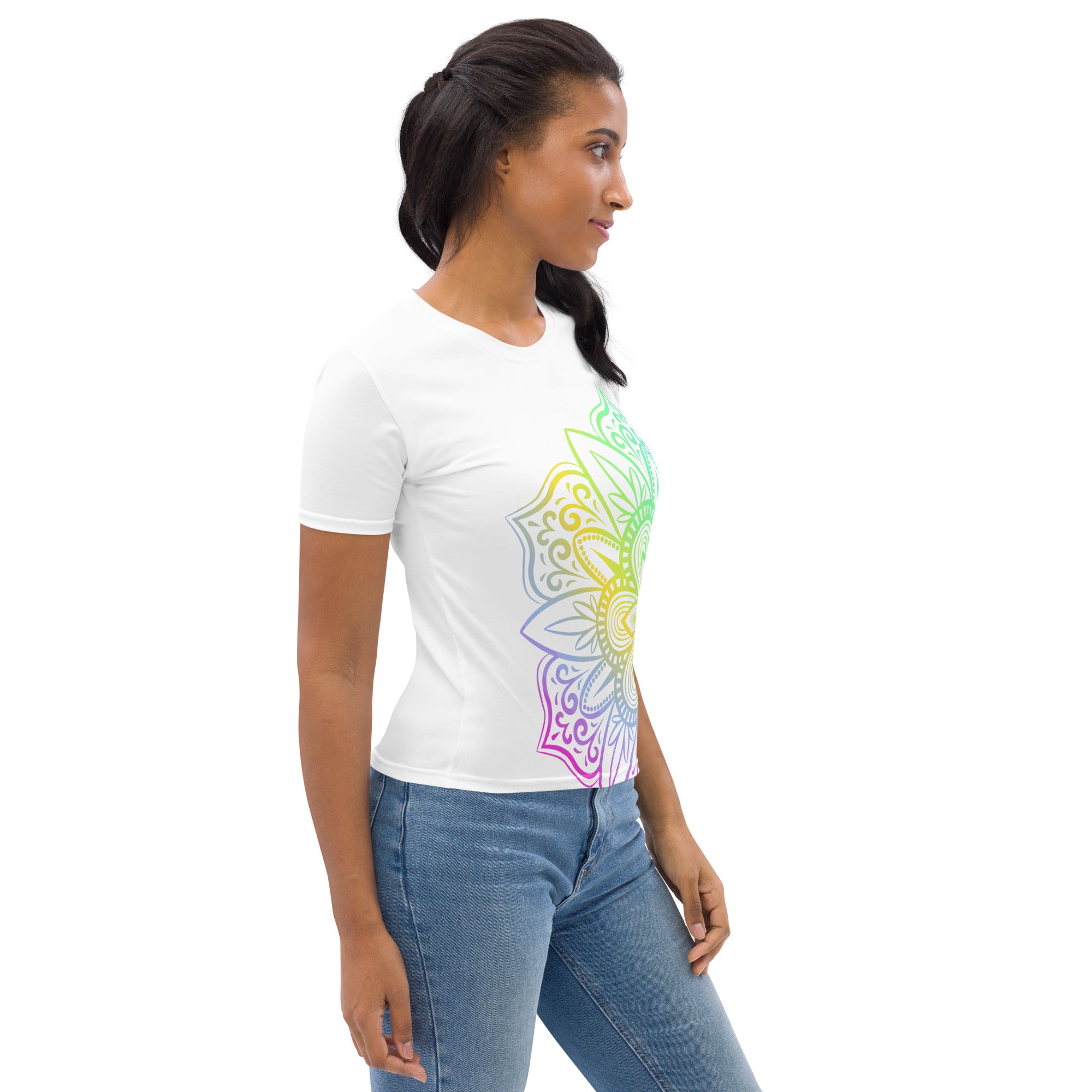 Women's T shirt White Mandala
