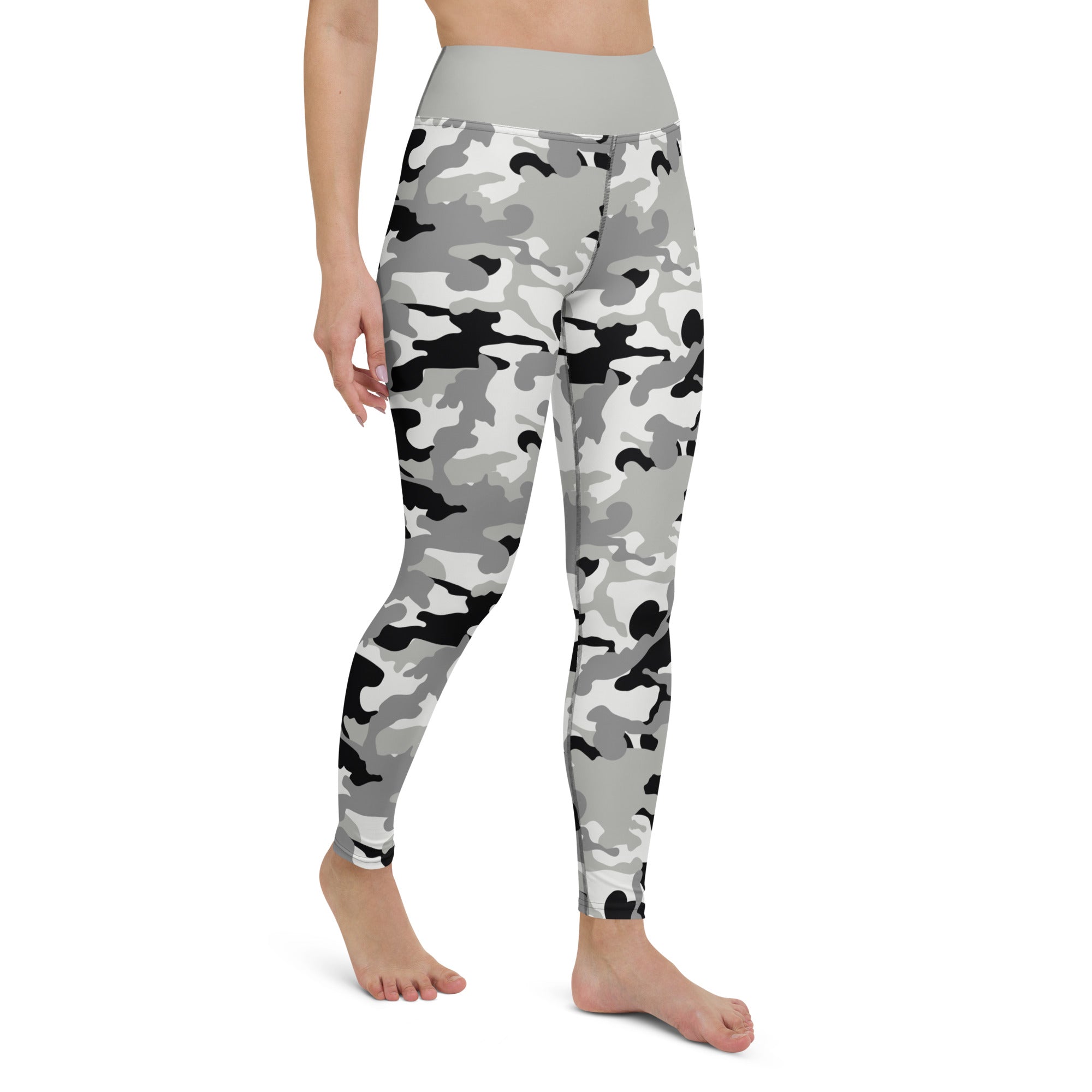 Yoga Leggings Camo Grey and Black