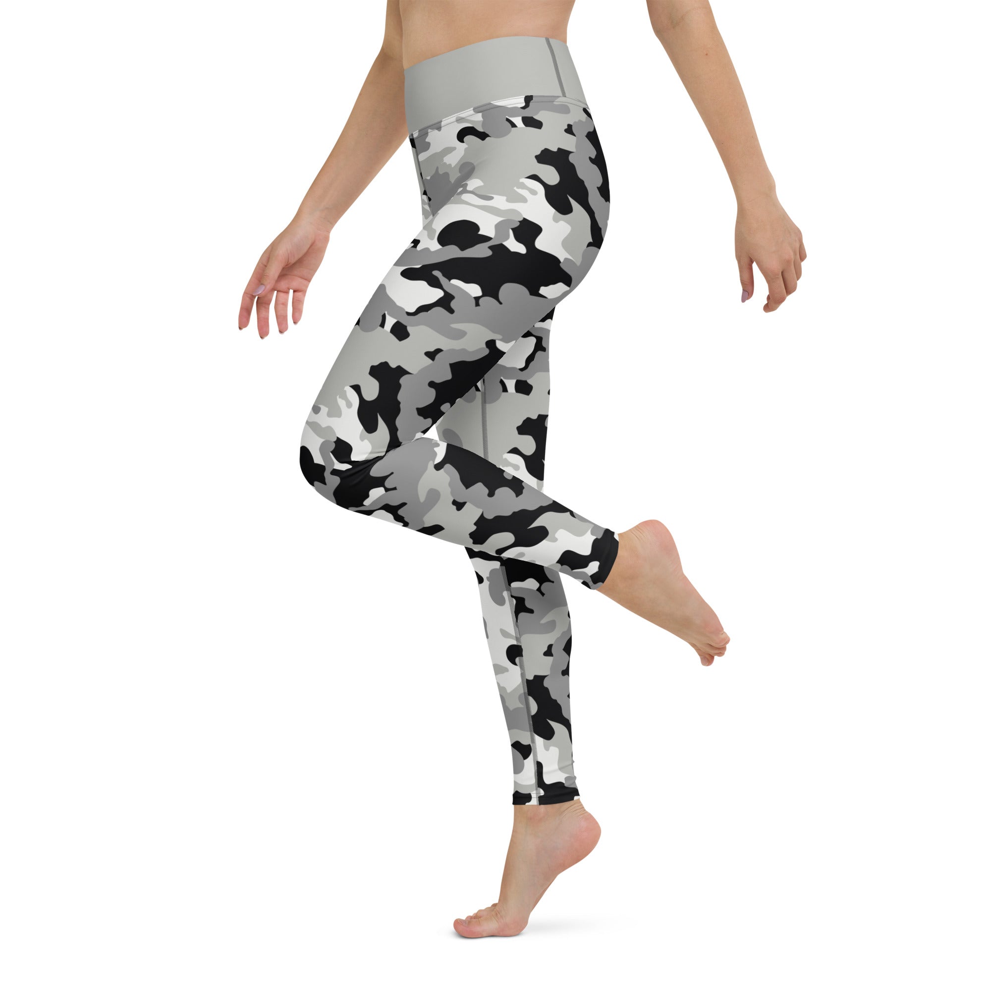 Yoga Leggings Camo Grey and Black