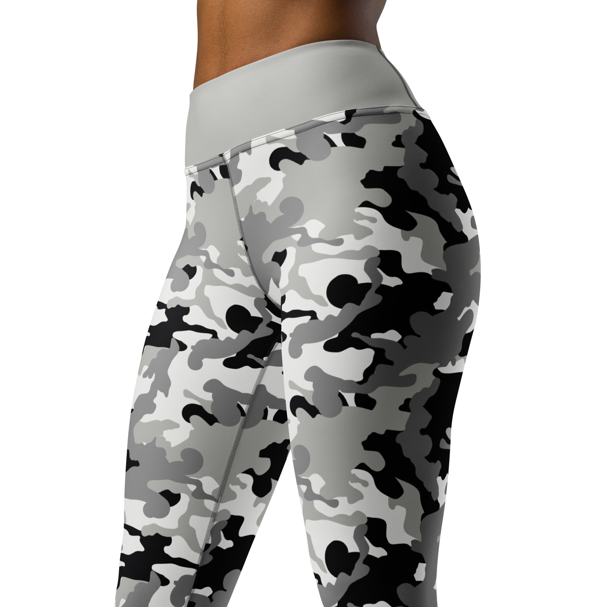 Yoga Leggings Camo Grey and Black