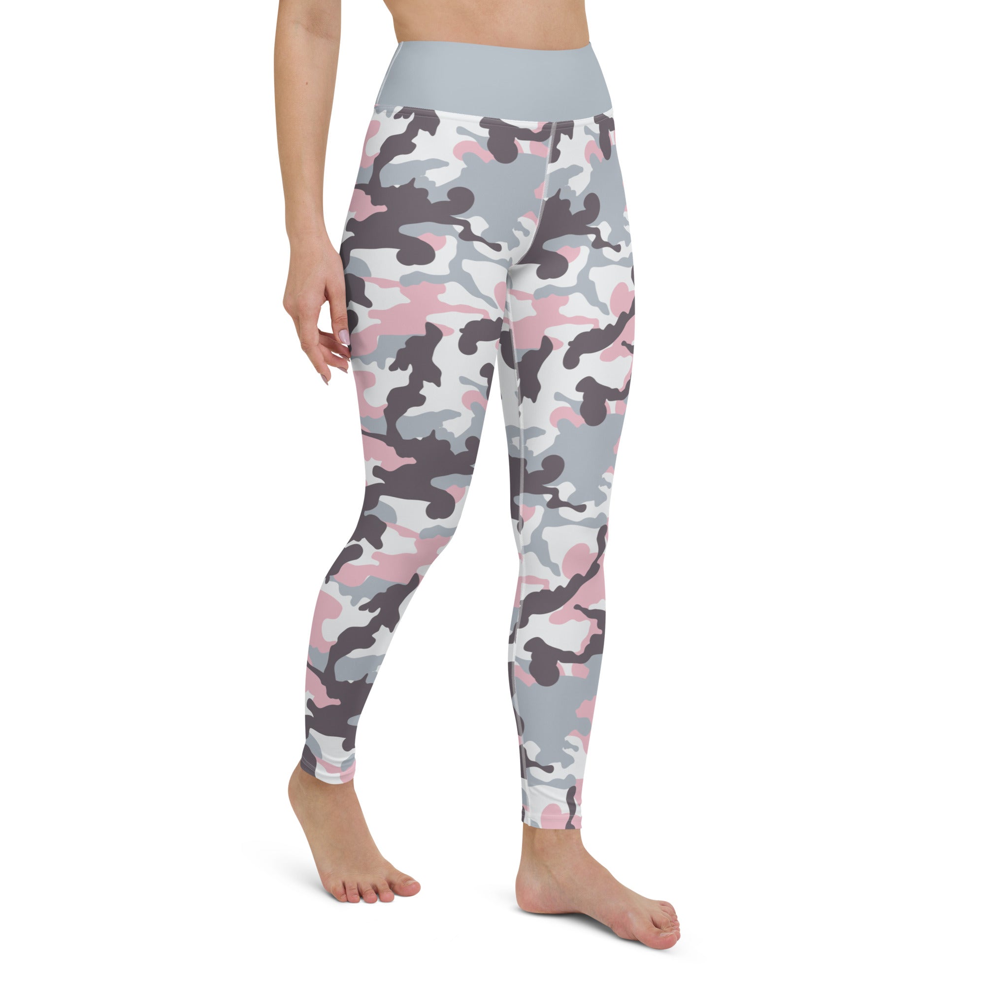 Yoga Leggings Camo Pink and grey