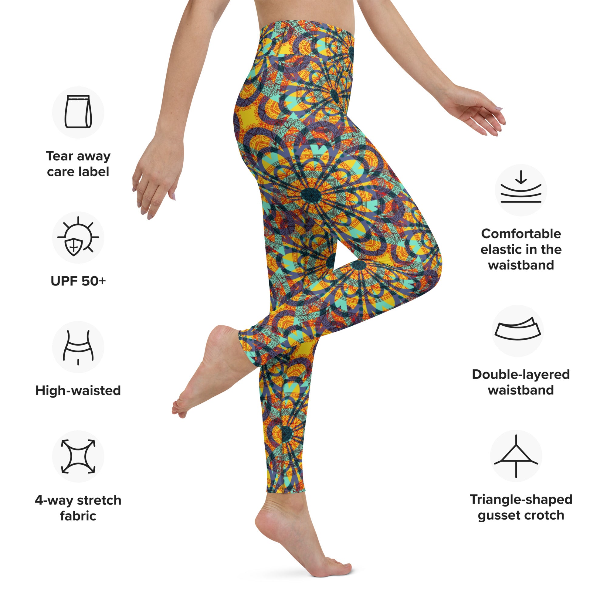 Yoga Leggings Floral Kaleidoscope Multicolour