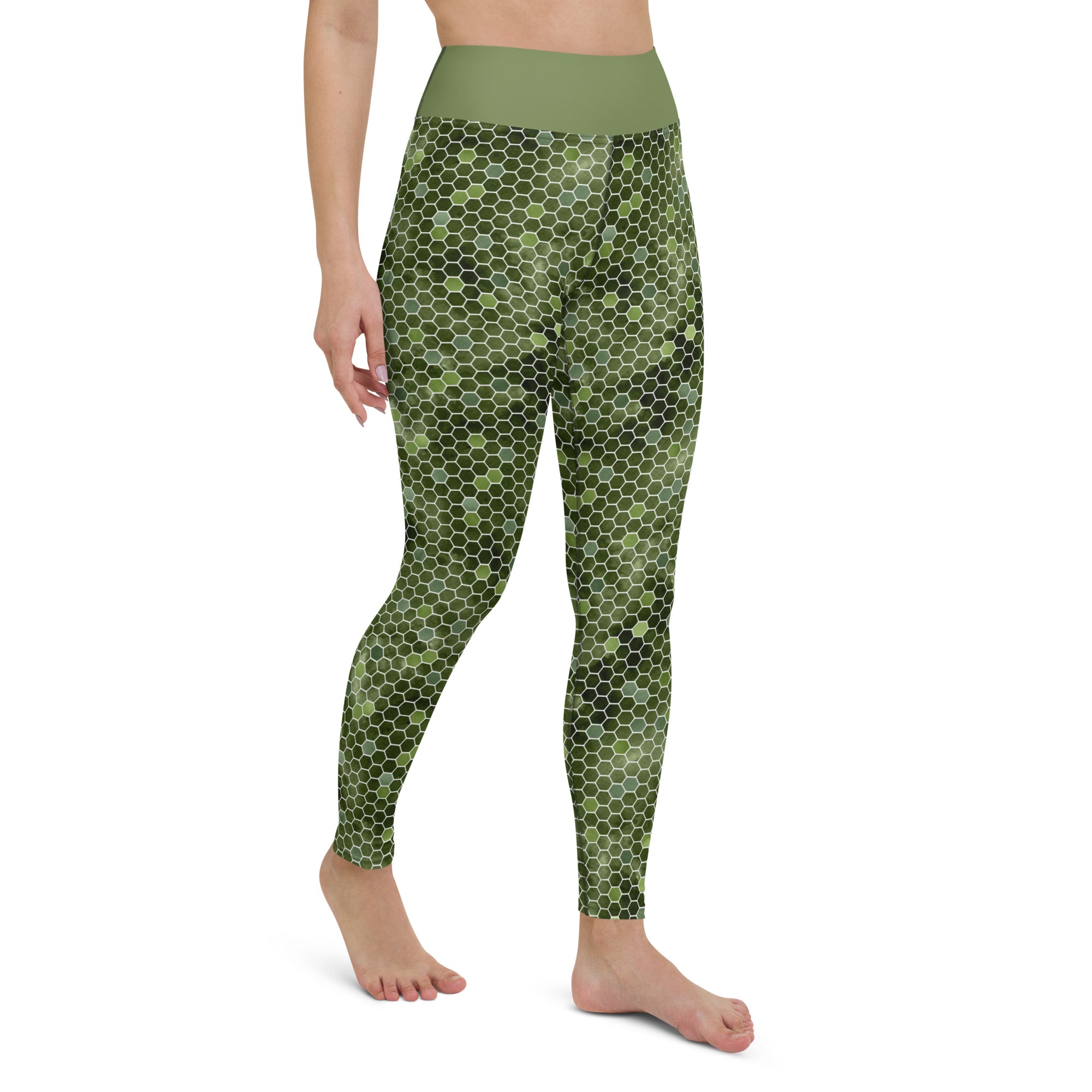 Yoga Leggings Honeycomb Green