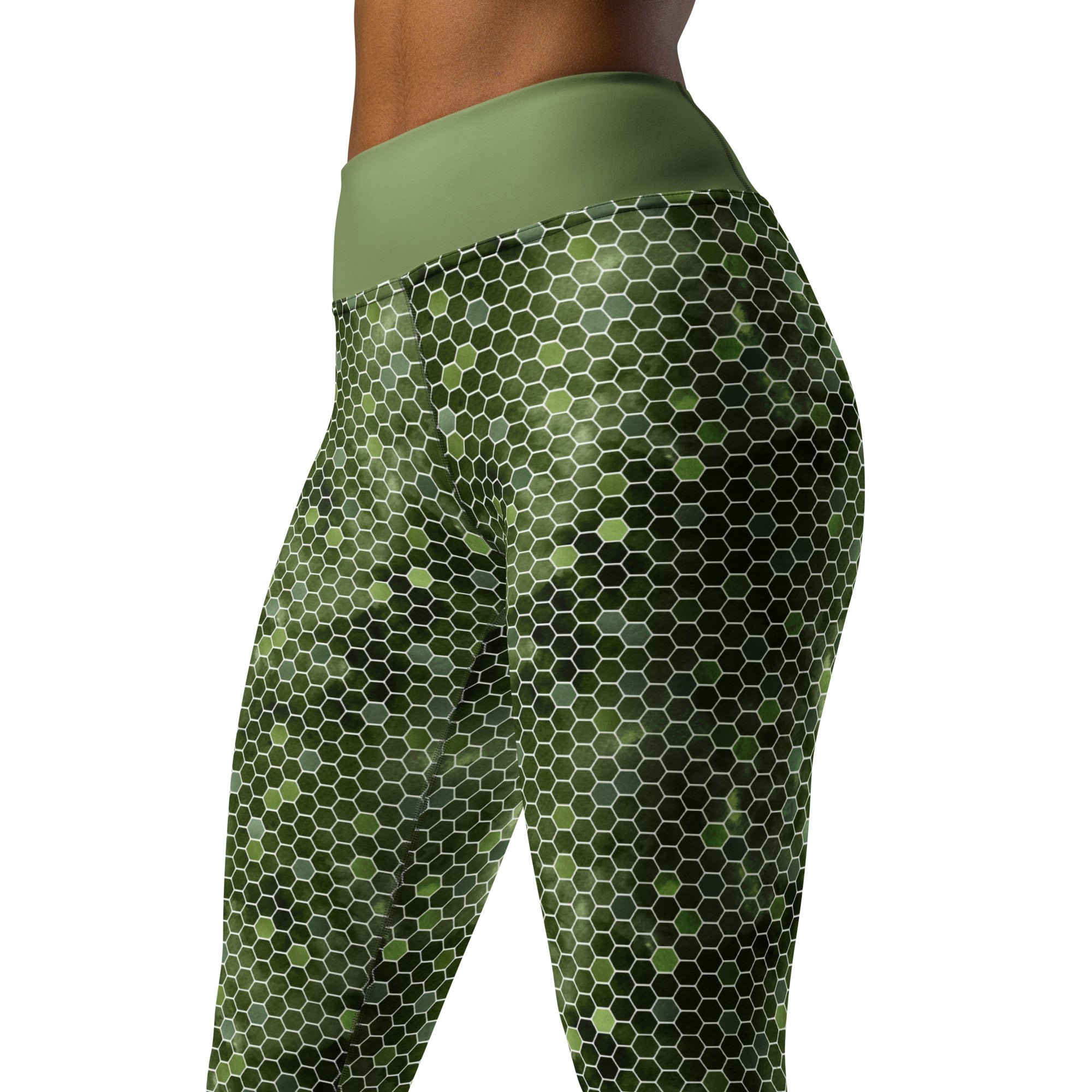 Yoga Leggings Honeycomb Green