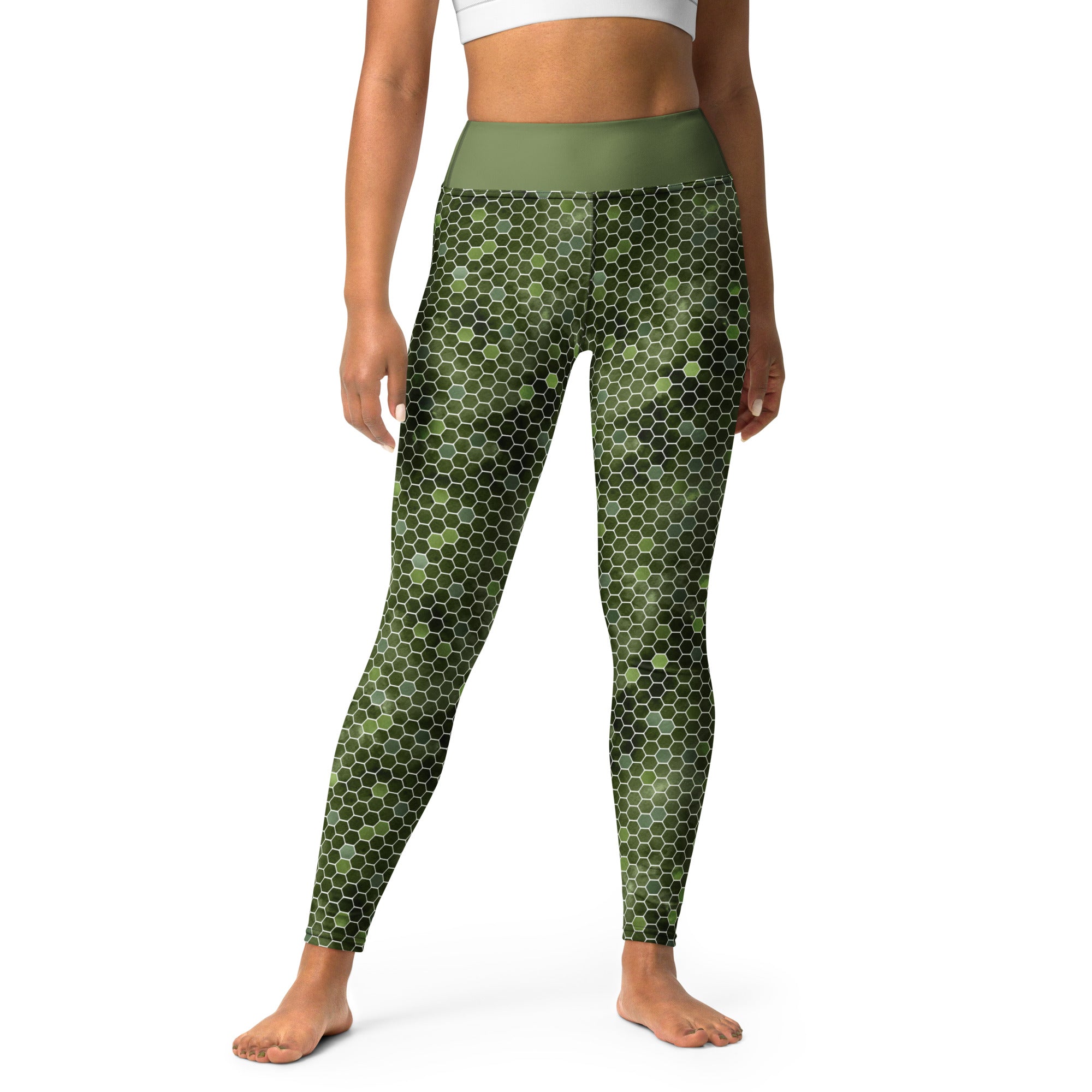 Yoga Leggings Honeycomb Green