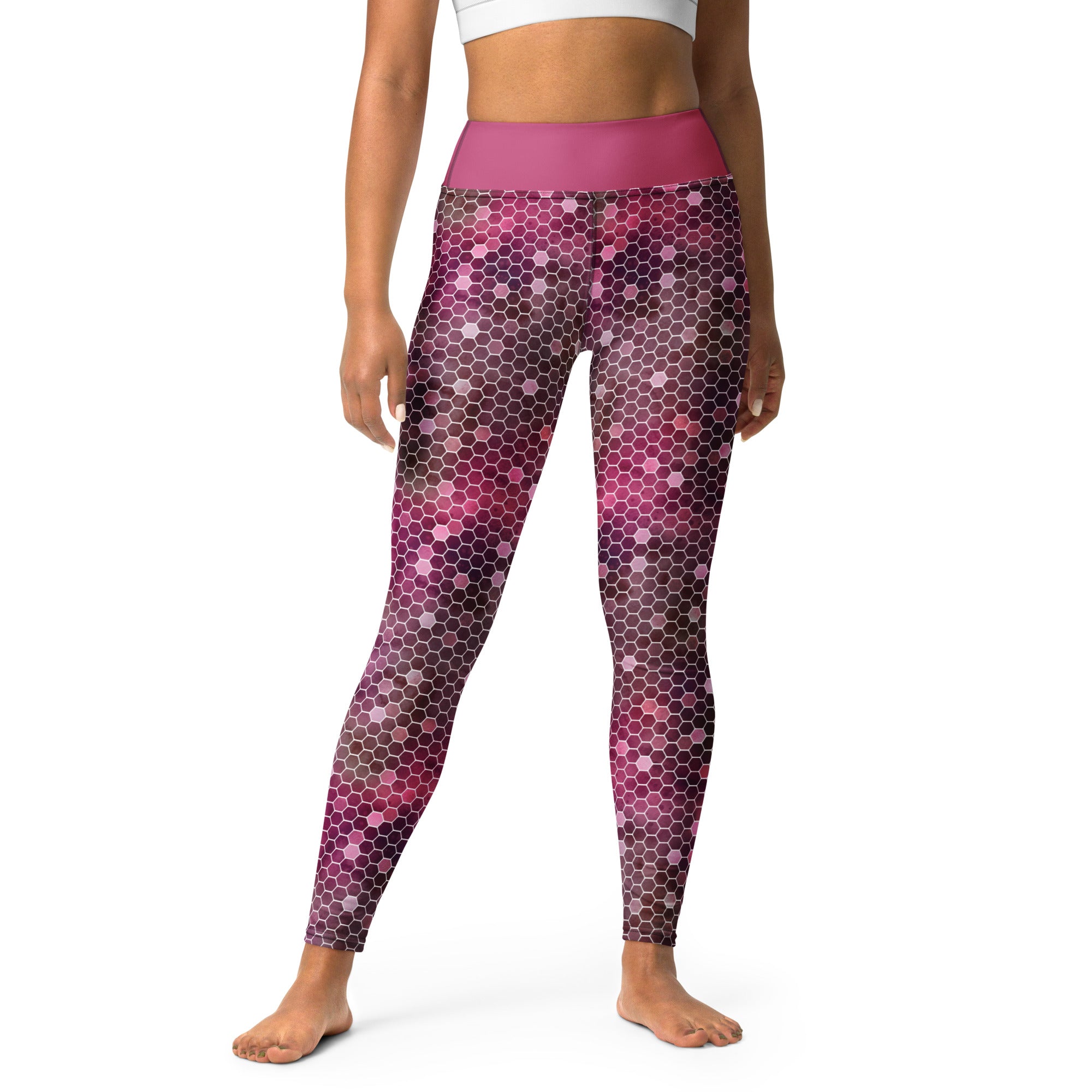 Yoga Leggings Honeycomb Red
