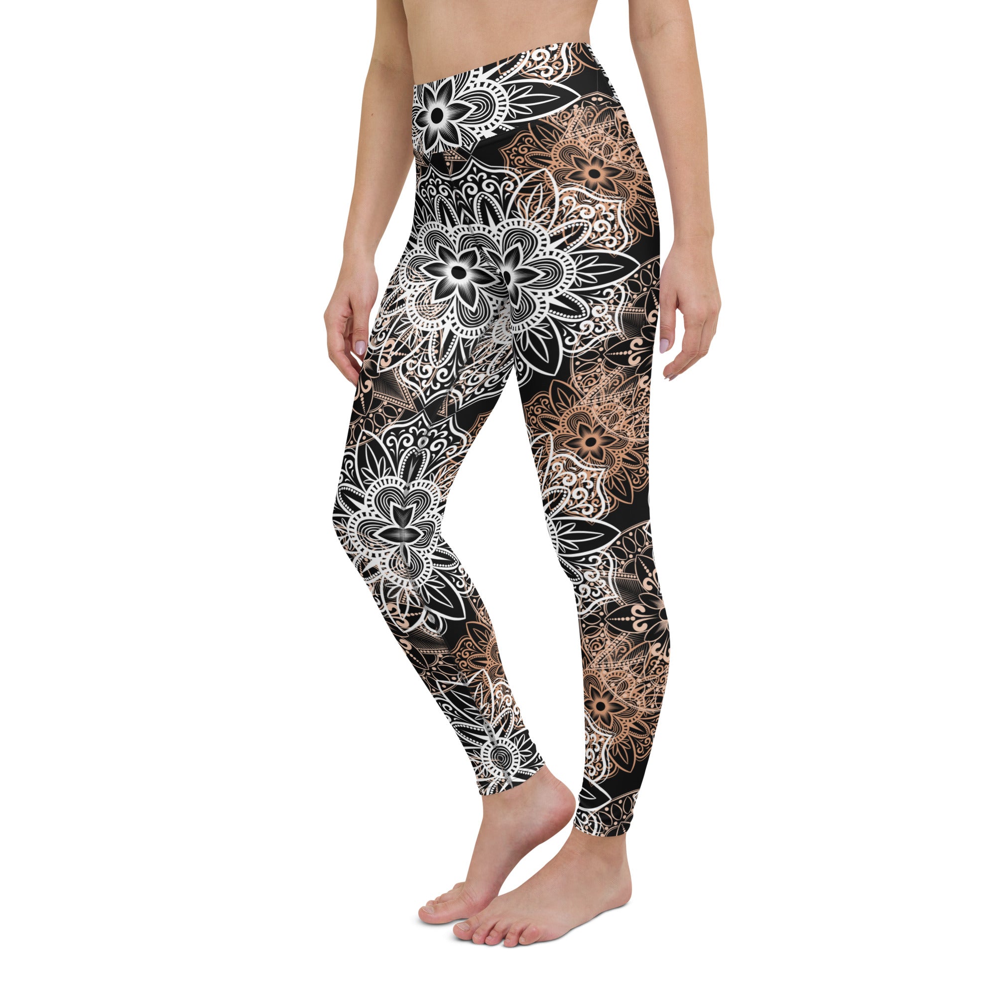 Yoga Leggings Mandala Brown and Black