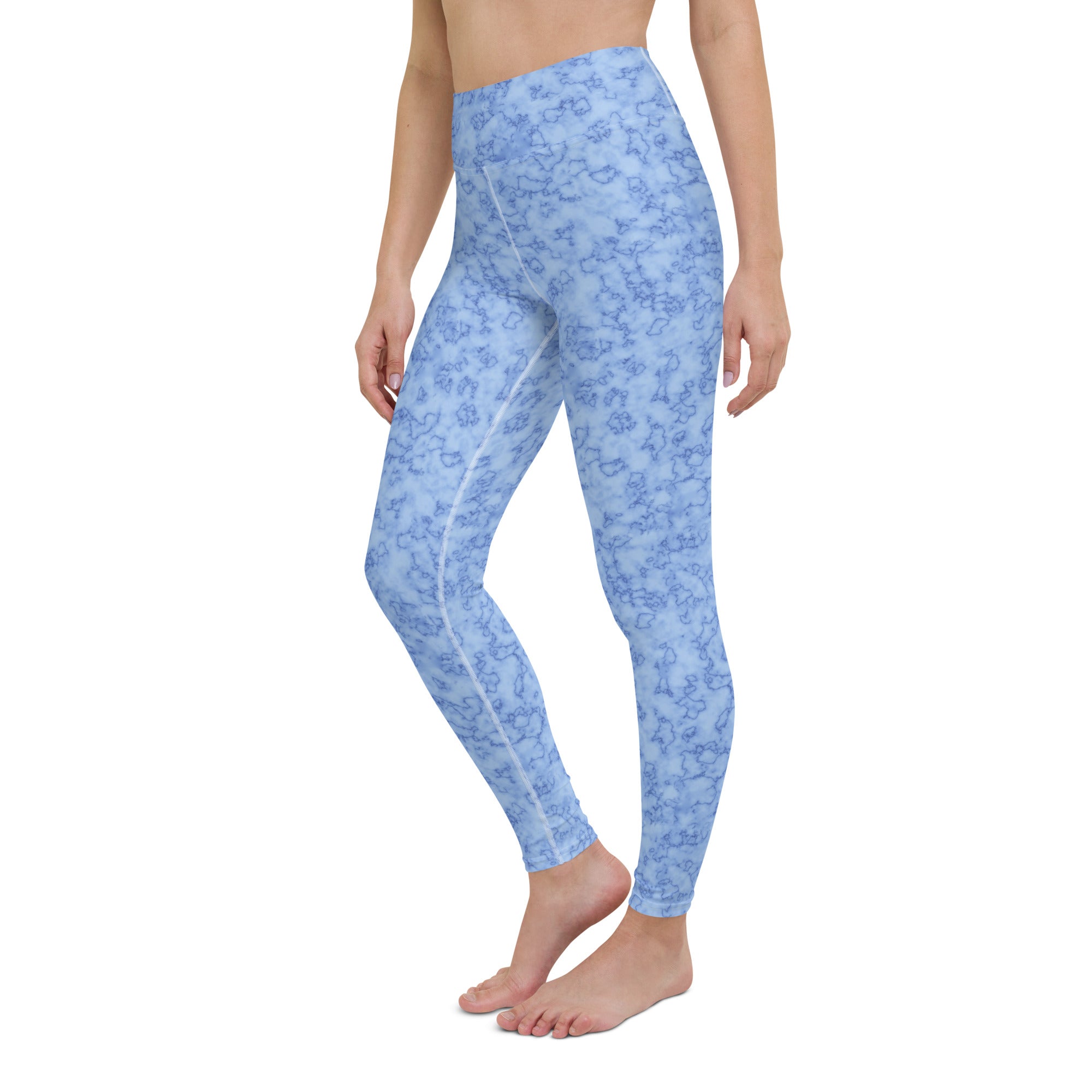 Yoga Leggings Marble Light Blue