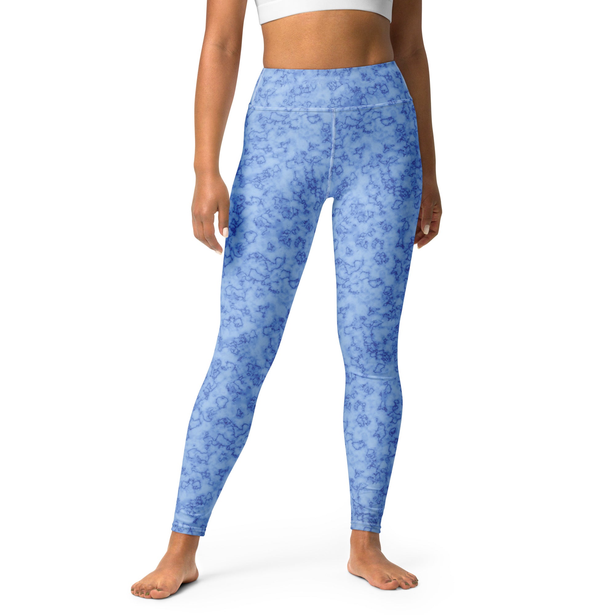 Yoga Leggings Marble Light Blue