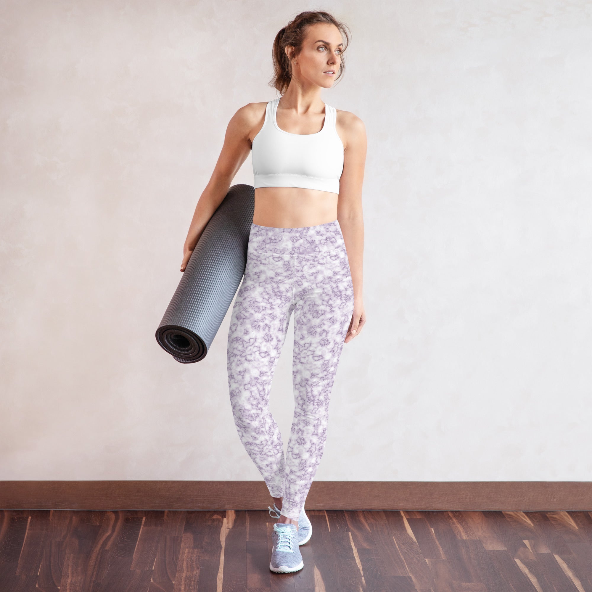 Yoga Leggings Marble Purple