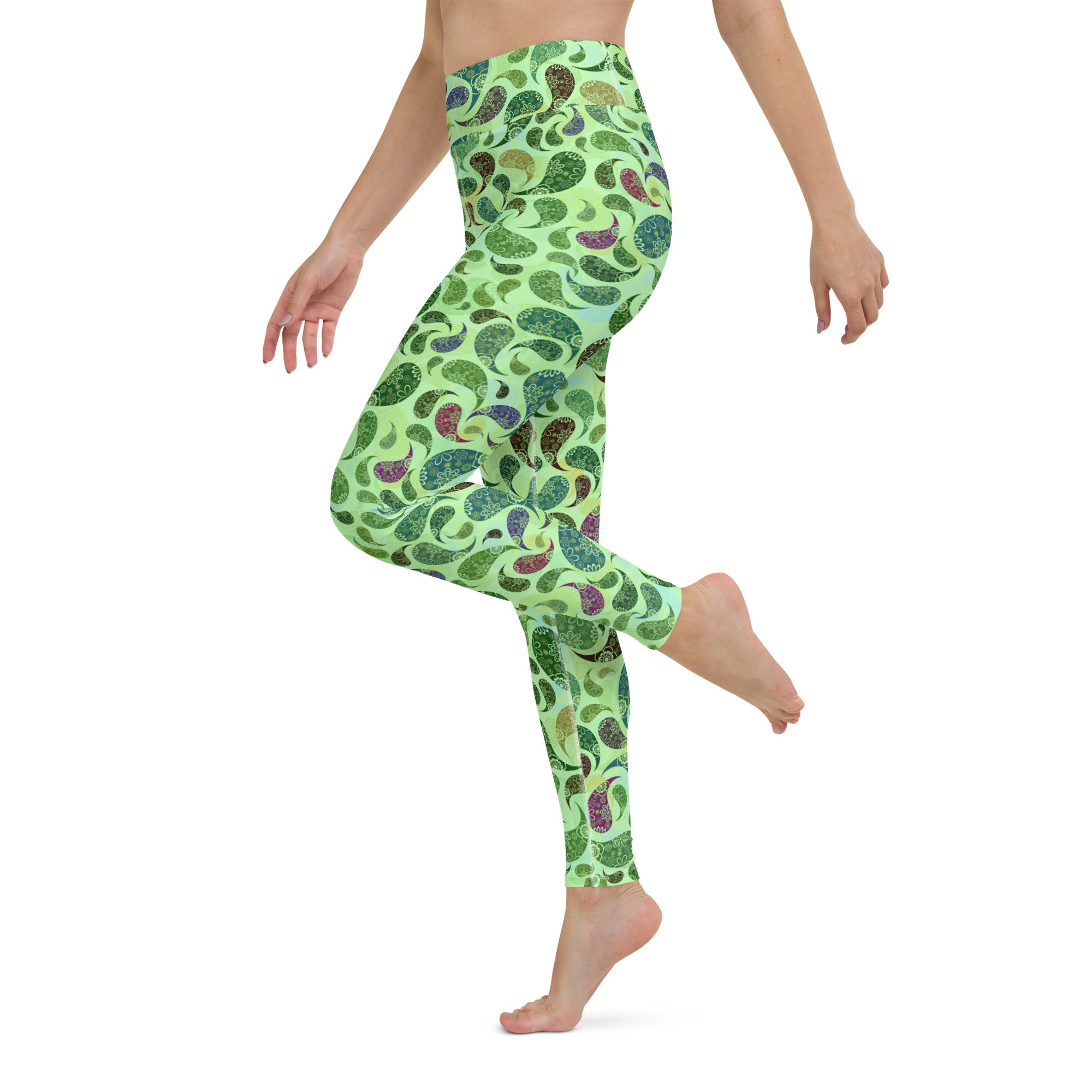Yoga Leggings Paisley Green