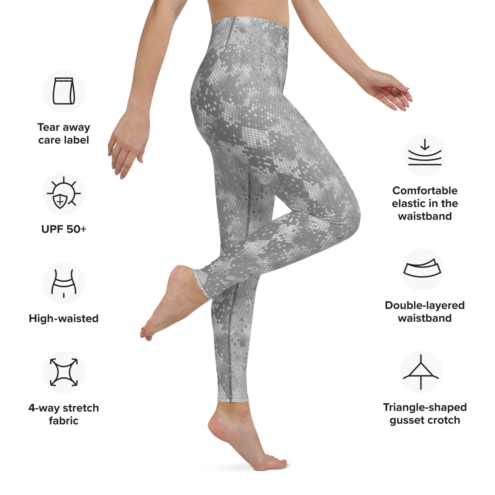 Yoga Leggings Snake Print Grey