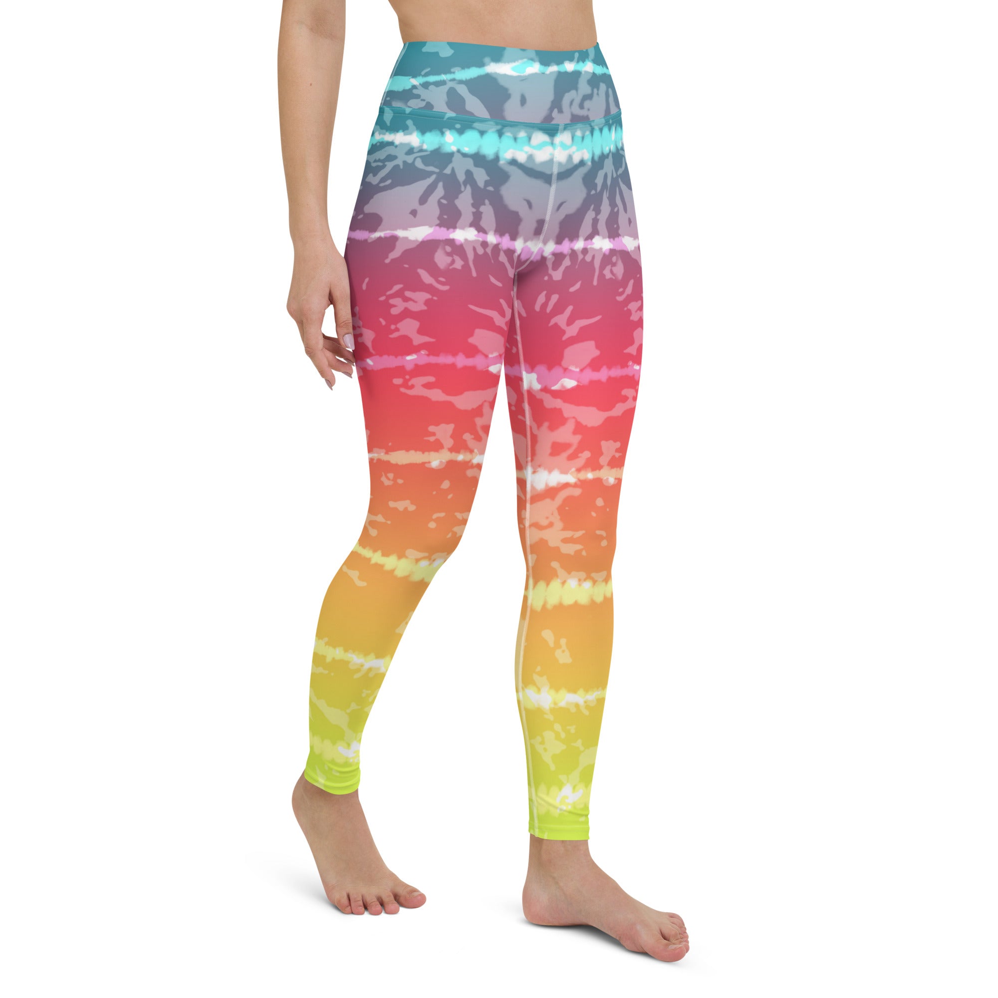 Yoga Leggings Tie Dye Multicolour Stripes