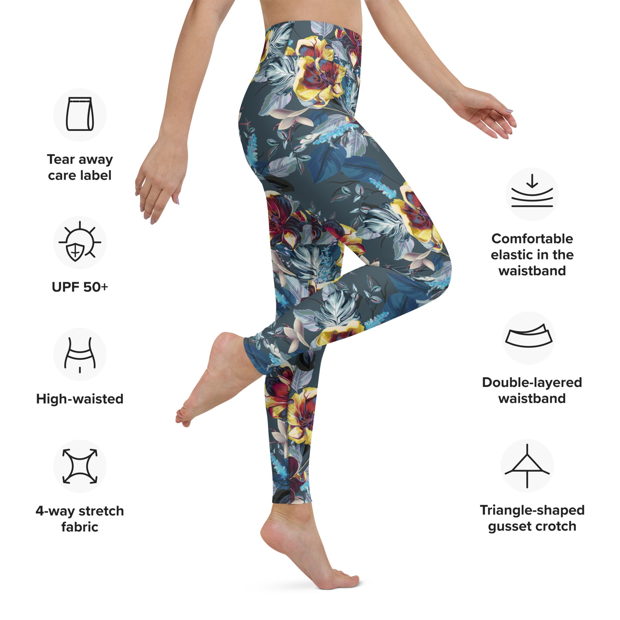 Yoga Leggings Tulip Flowers