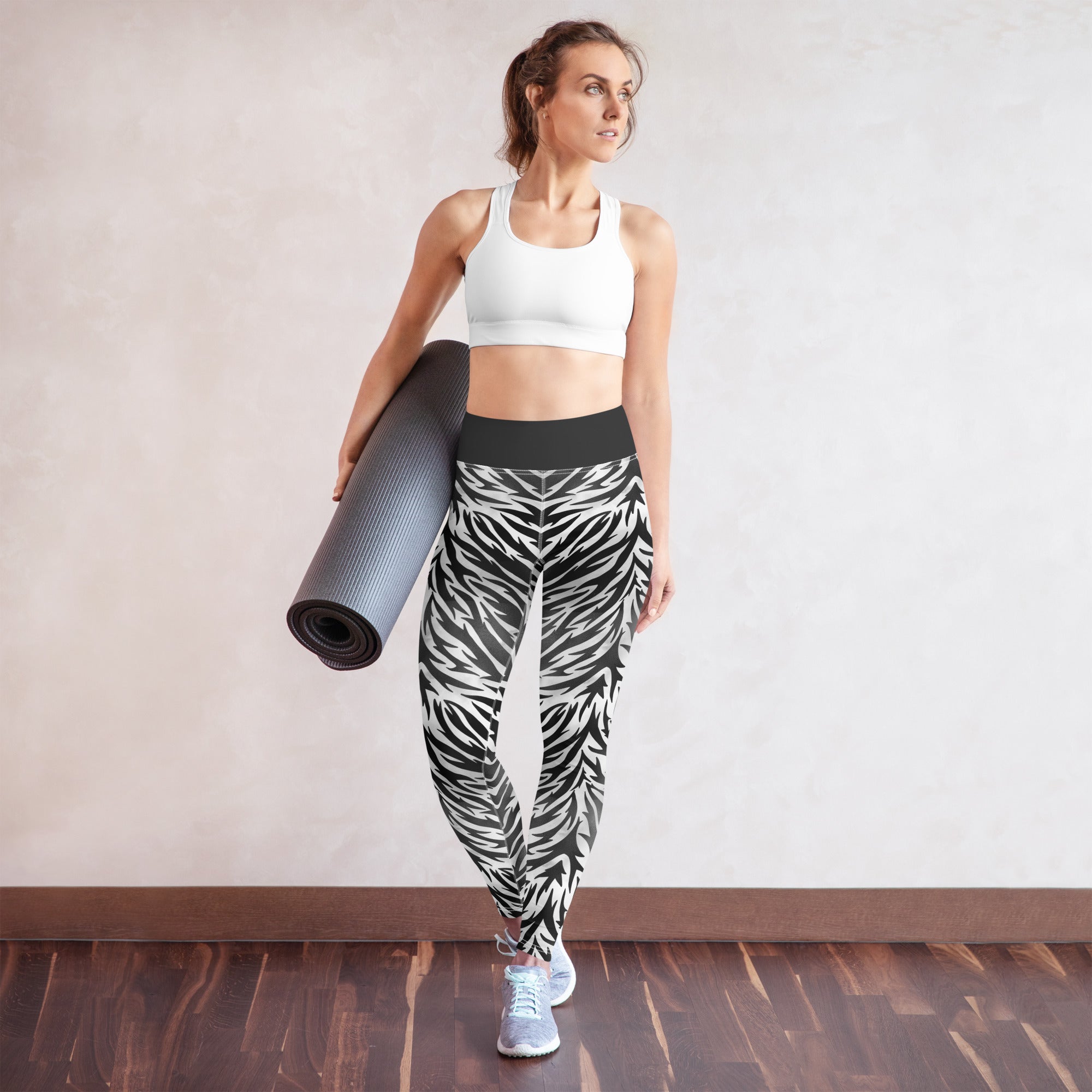 Yoga Leggings Zebra print Black and White