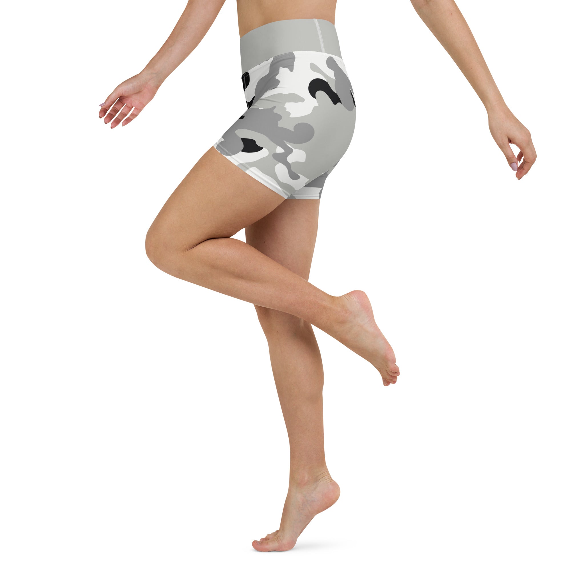 Yoga Shorts Camo Grey and Black