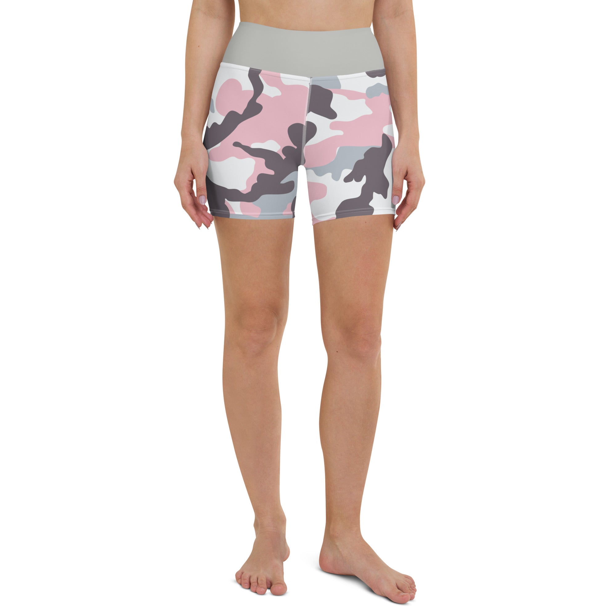 Yoga Shorts Camo Pink and Grey