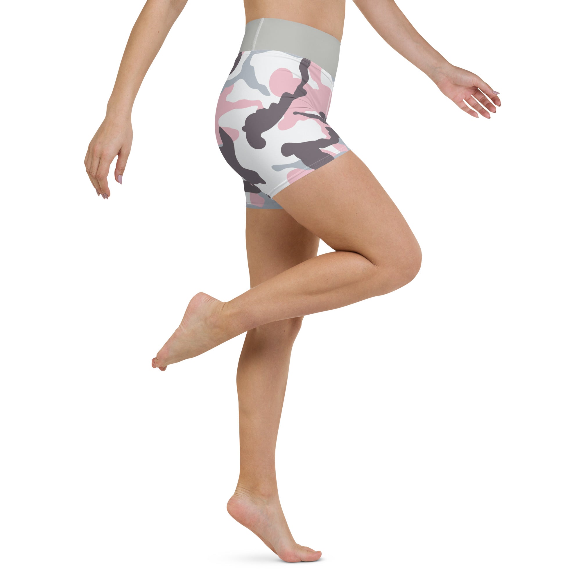 Yoga Shorts Camo Pink and Grey