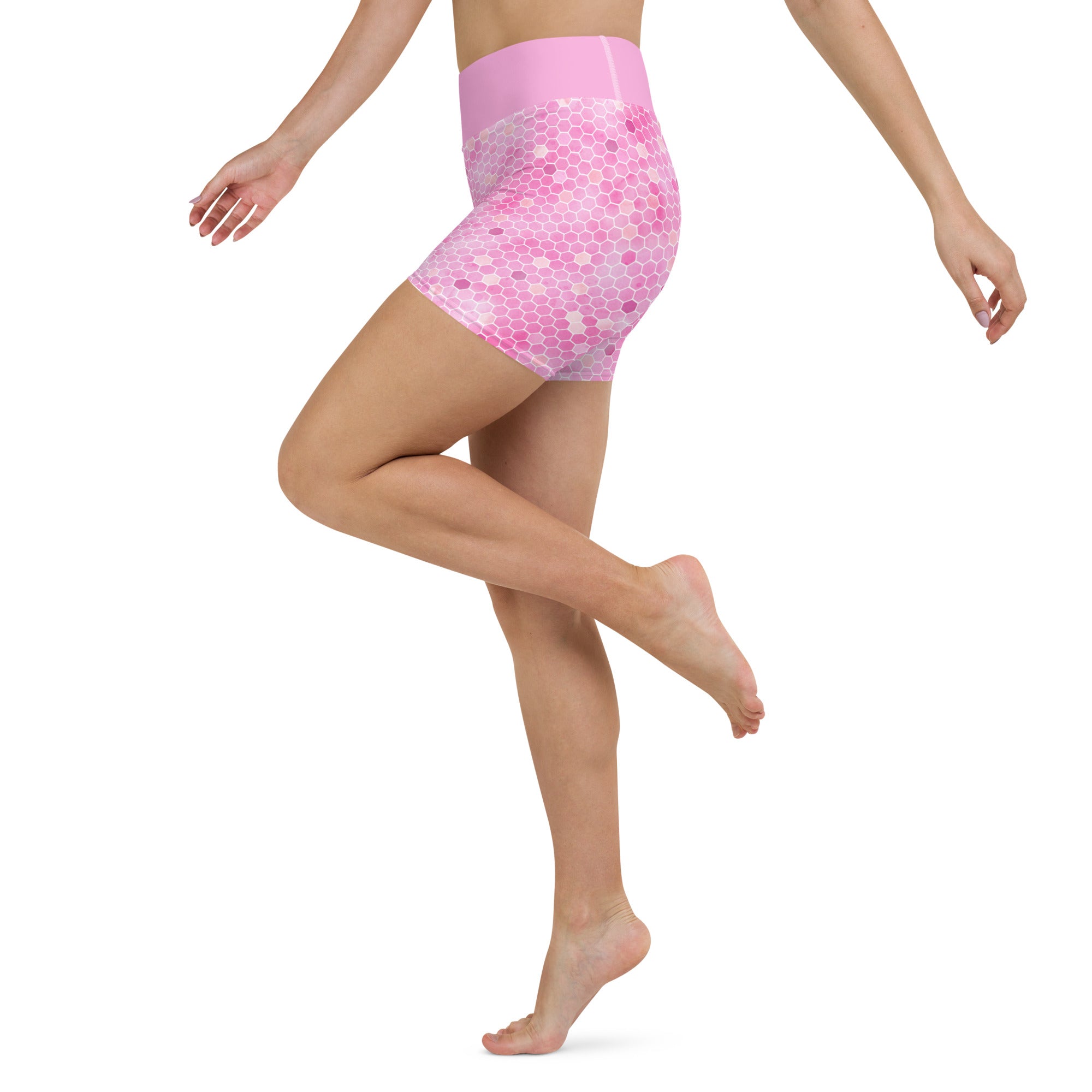 Yoga Shorts Honeycomb Pink