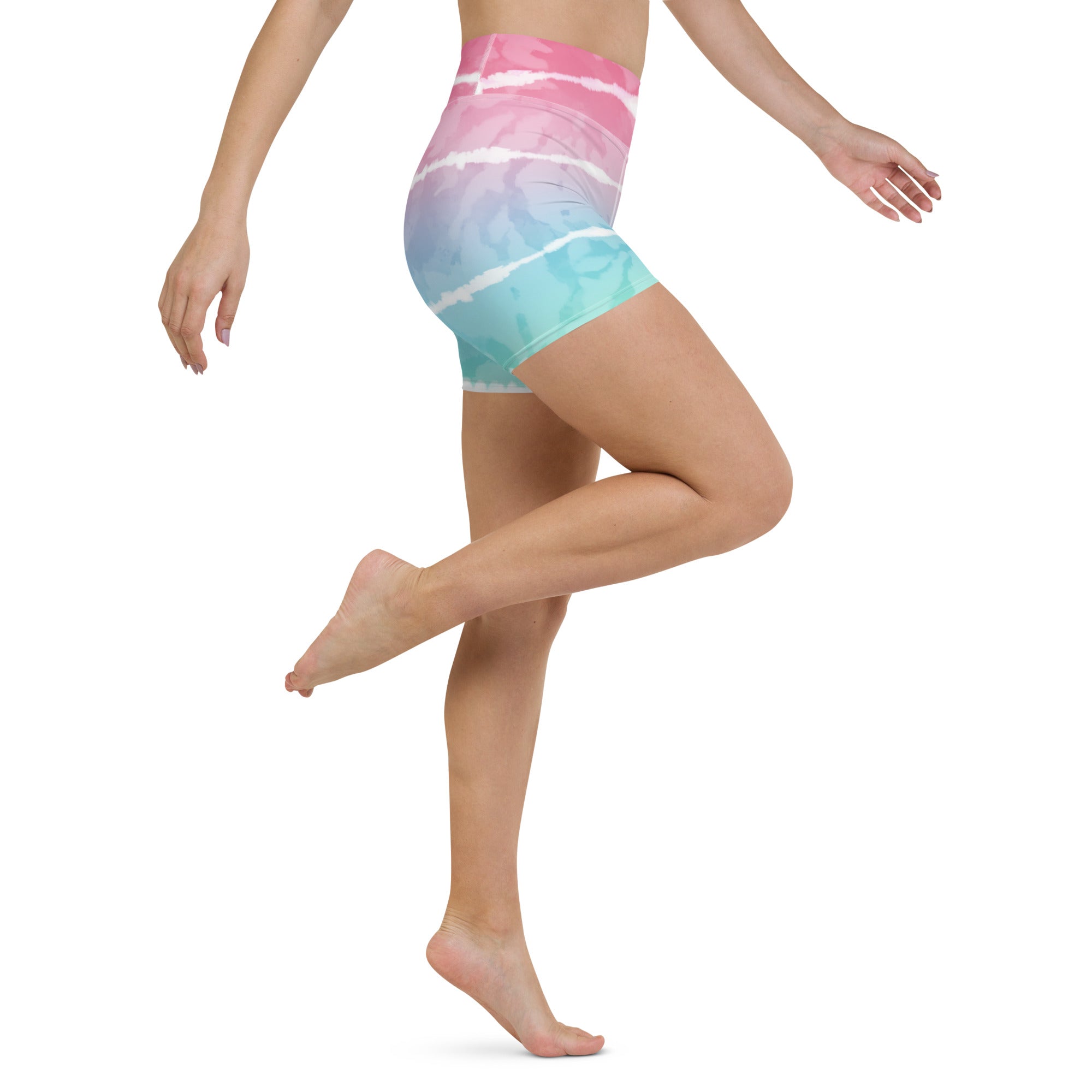 Yoga Shorts Tie Dye Multicolour Stripes I