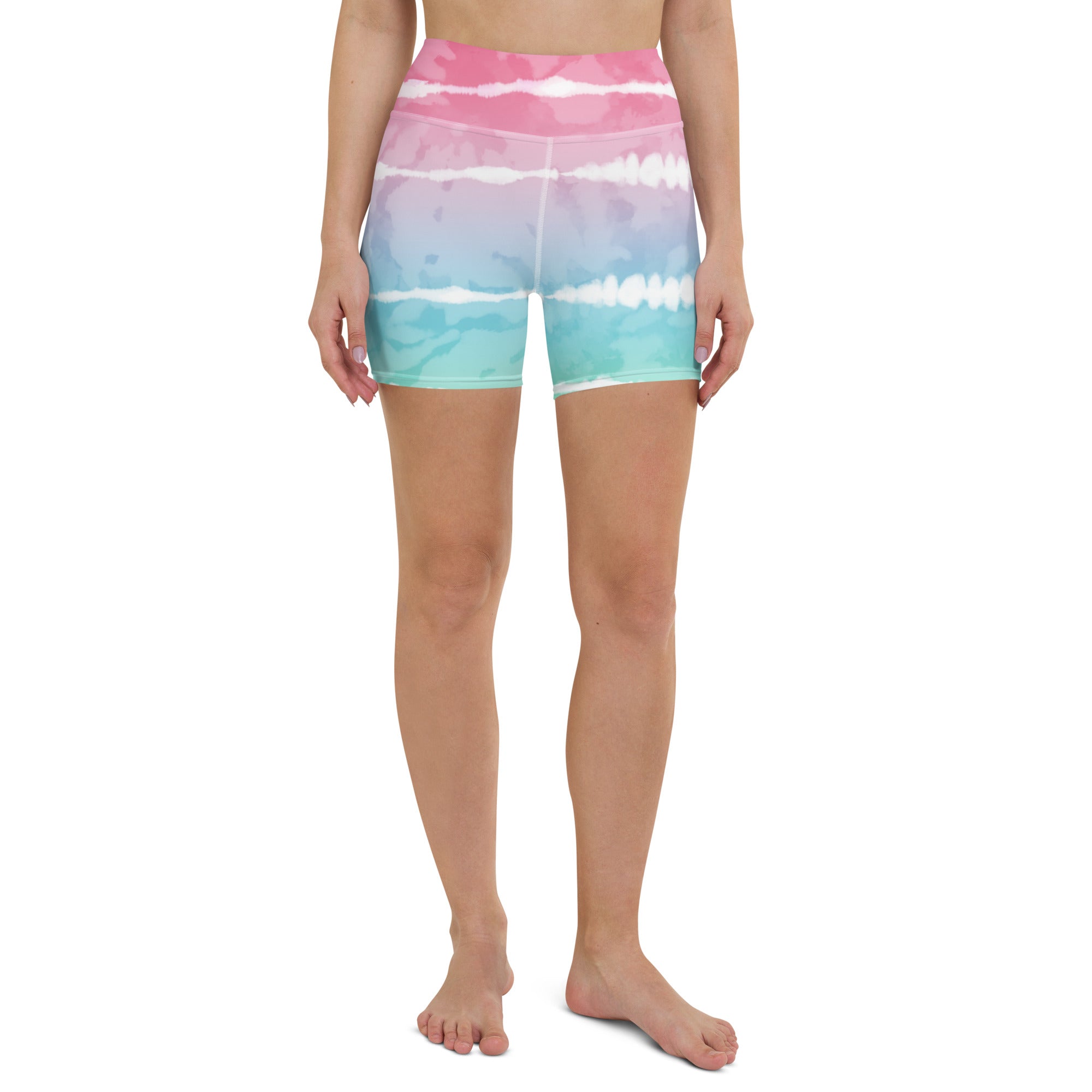 Yoga Shorts Tie Dye Multicolour Stripes I