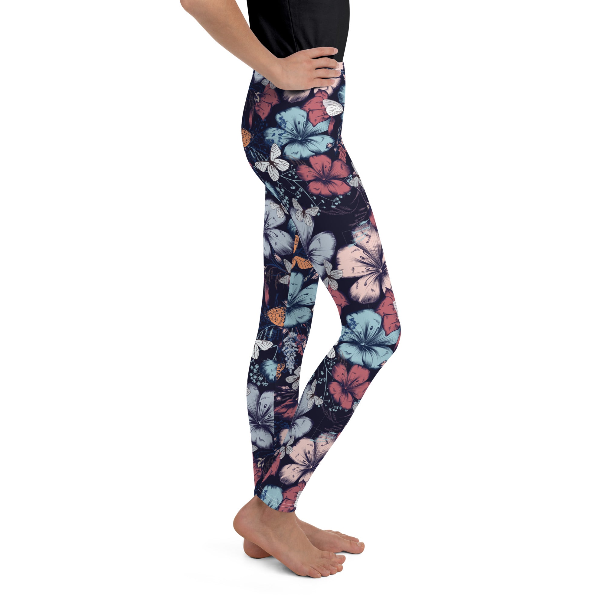 Youth Leggings BUTTERFLY GARDEN VINTAGE STYLE
