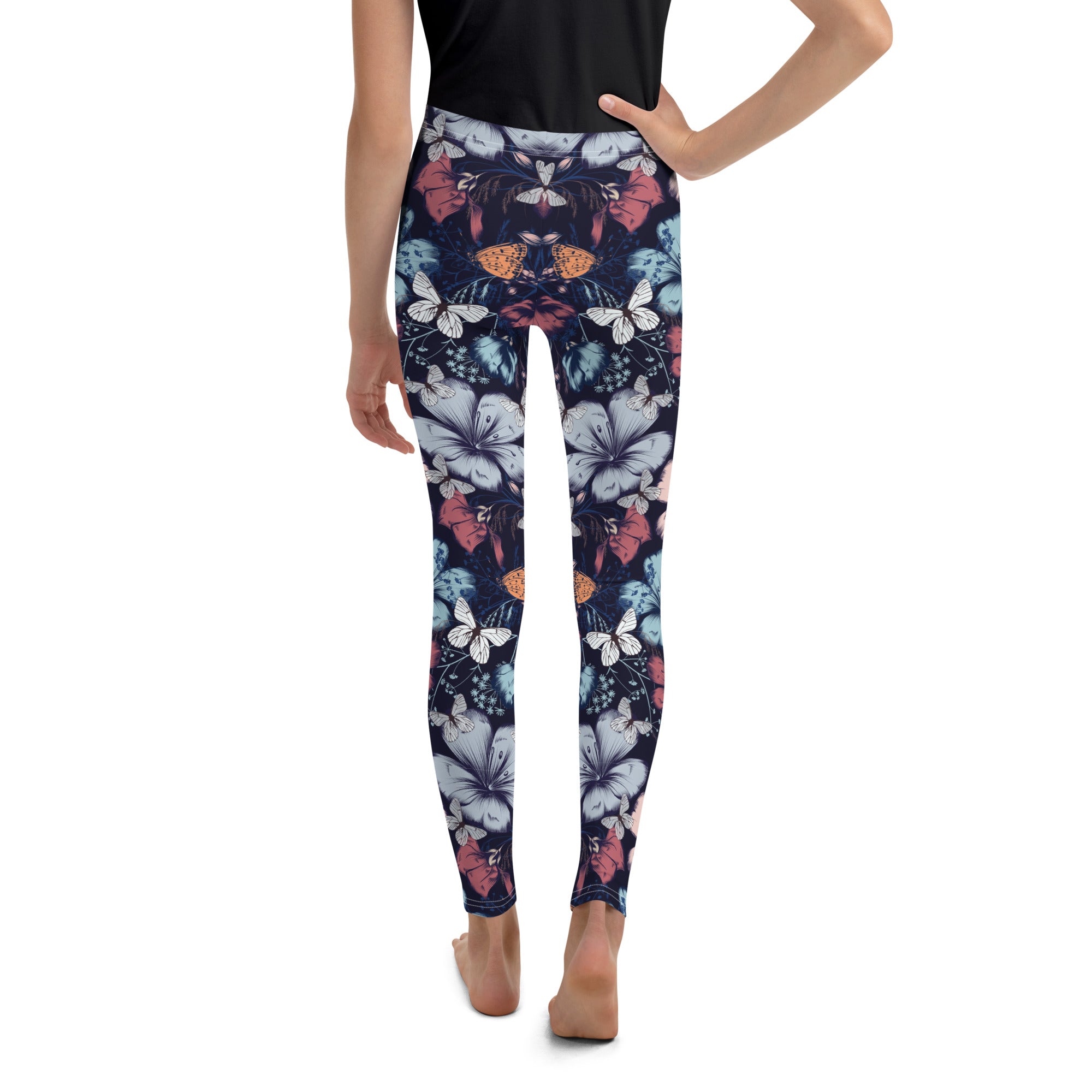 Youth Leggings BUTTERFLY GARDEN VINTAGE STYLE