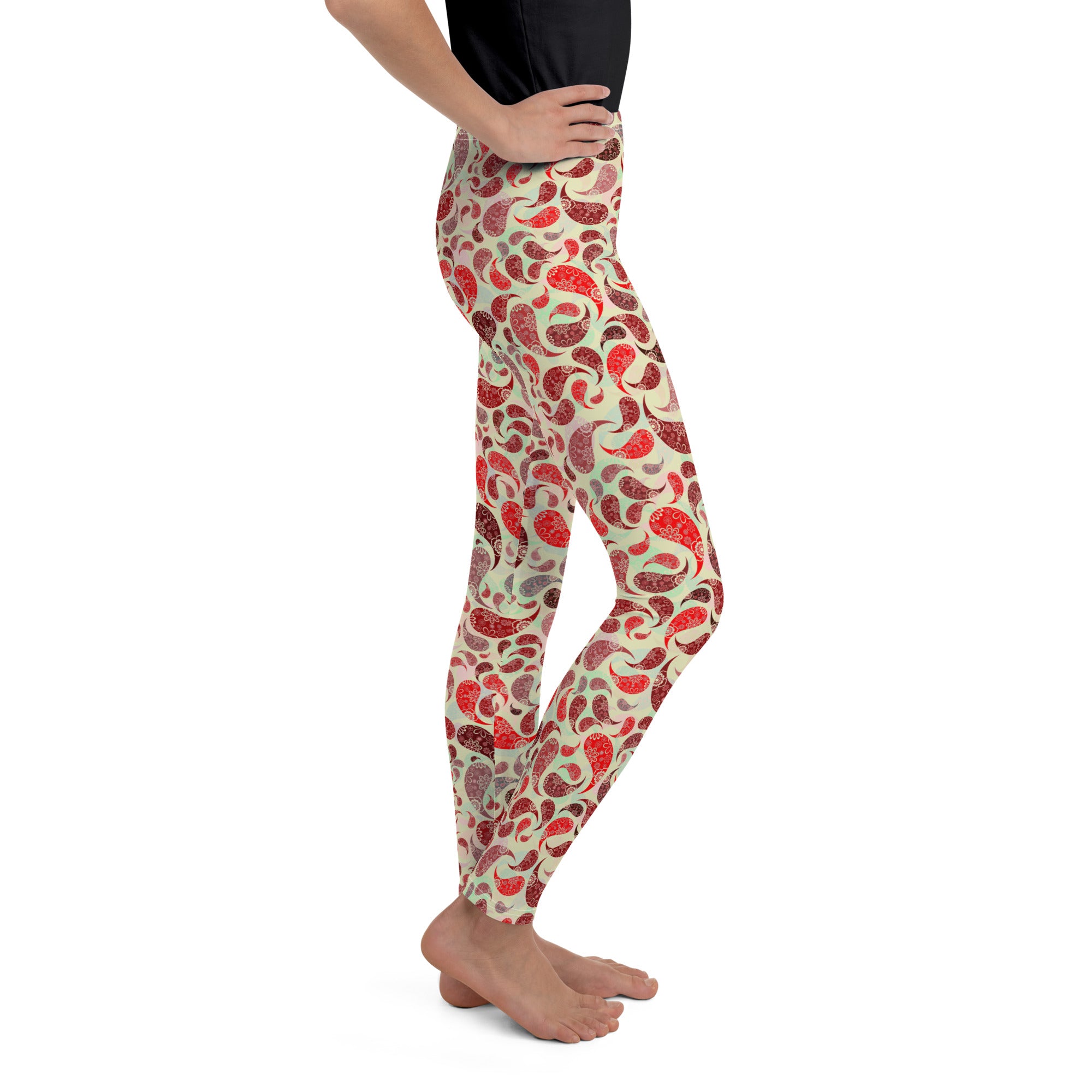Youth Leggings Paisley Red