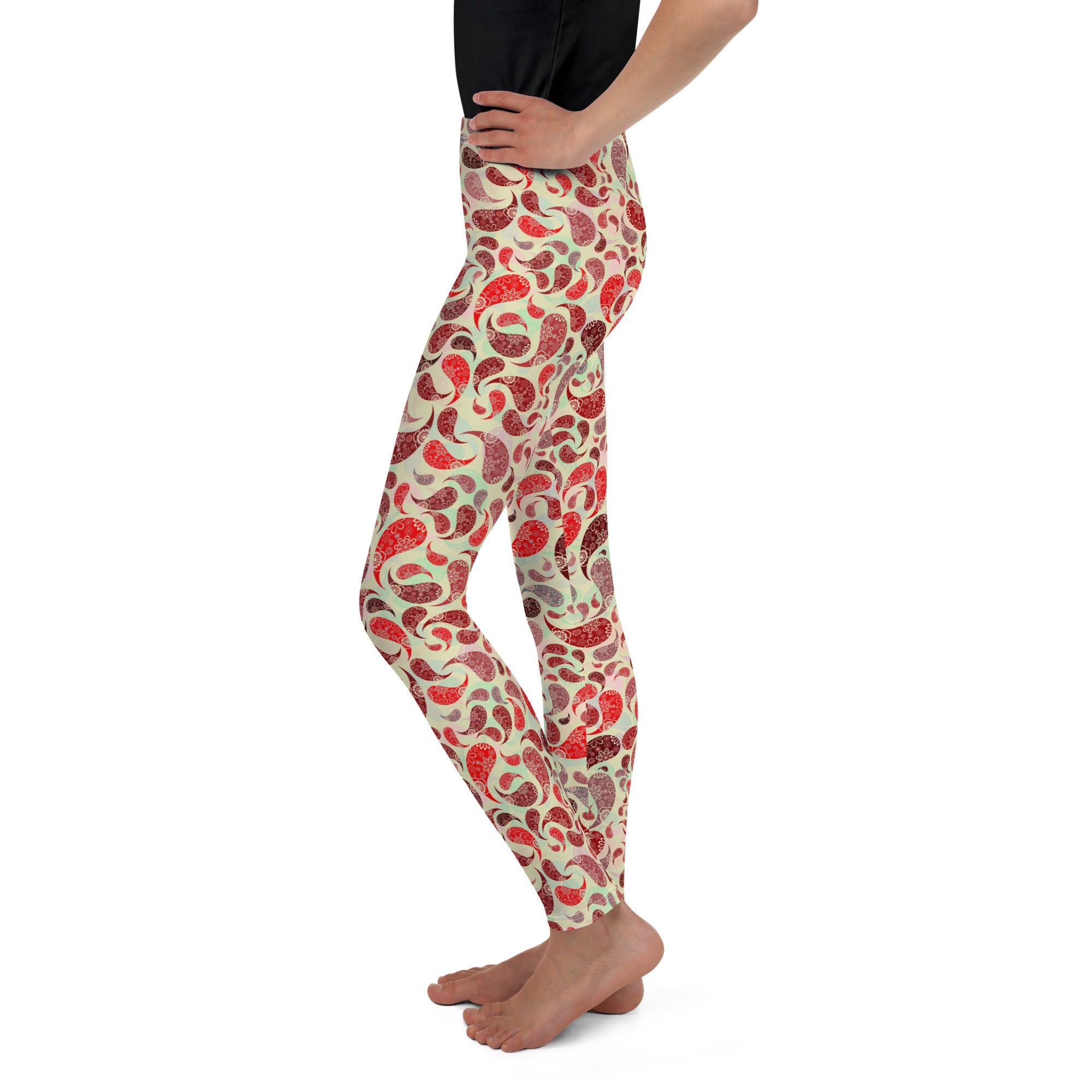 Youth Leggings Paisley Red