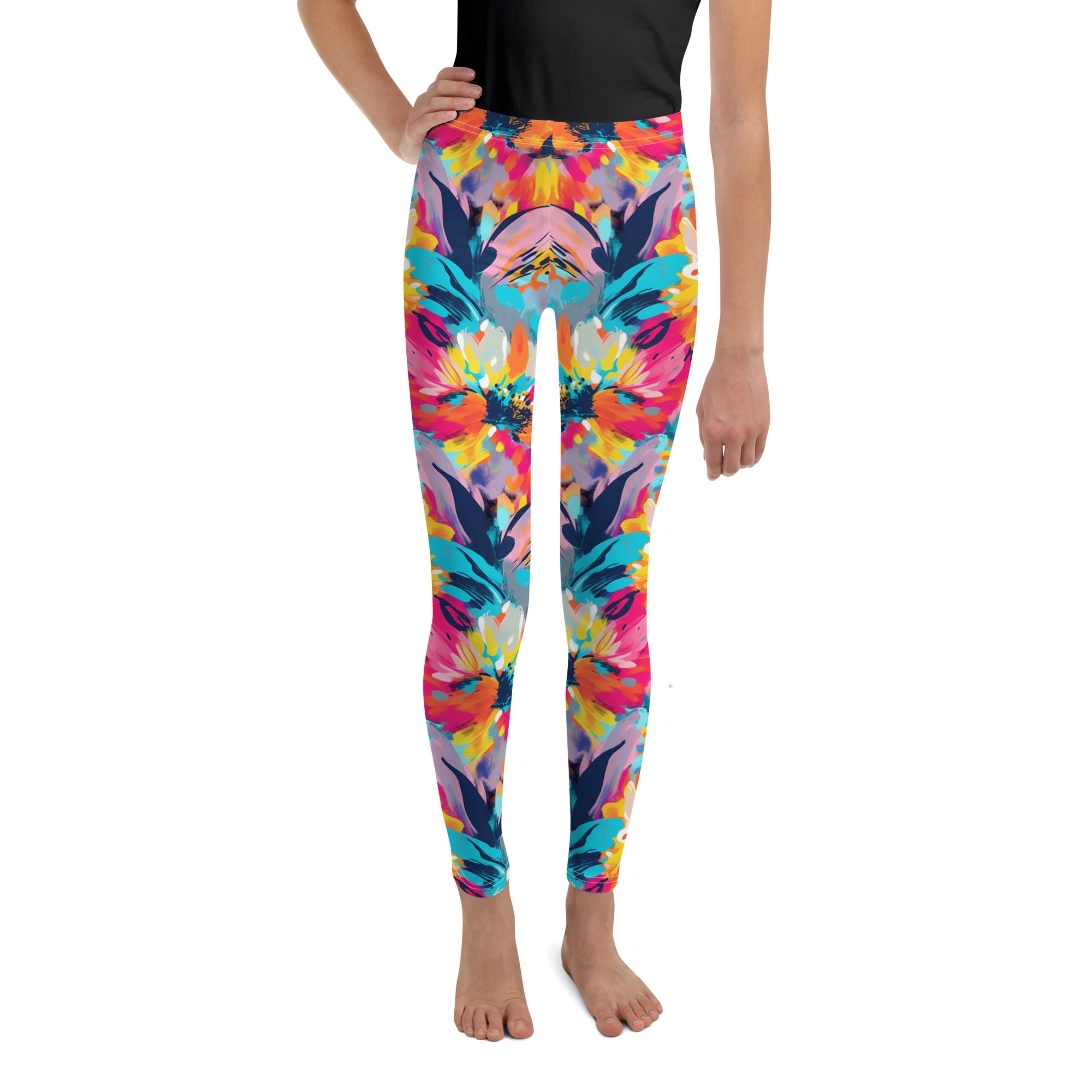 Youth Leggings Summer Pastel flowers I