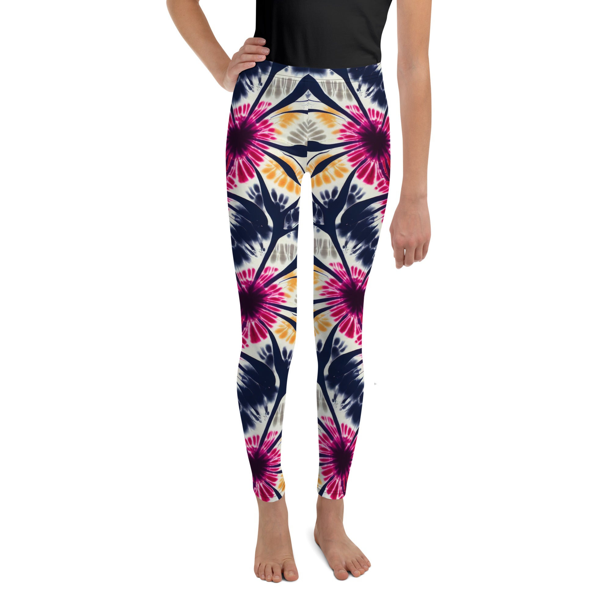 Youth Leggings Tie dye floral II