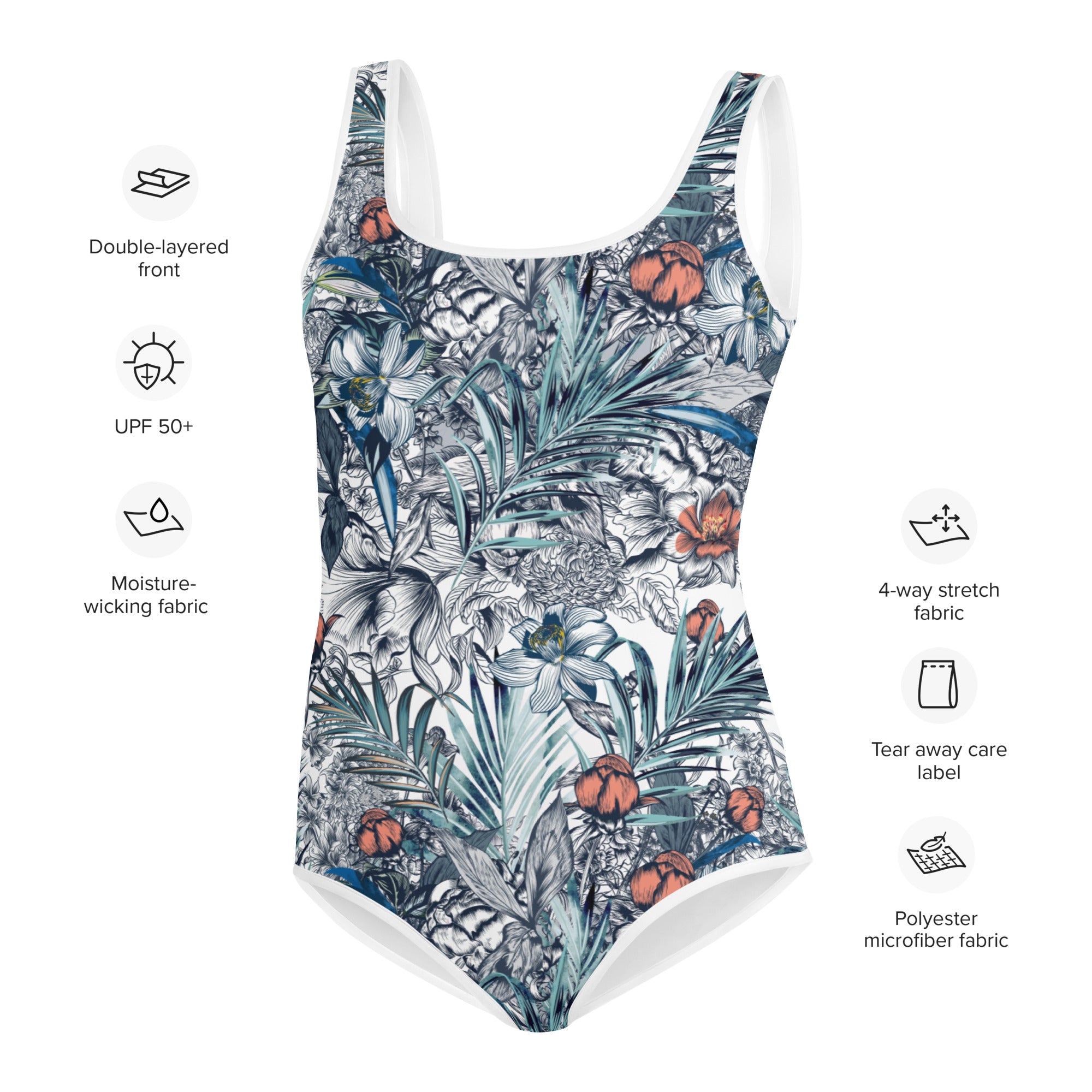 Youth Swimsuit PALM LEAFS
