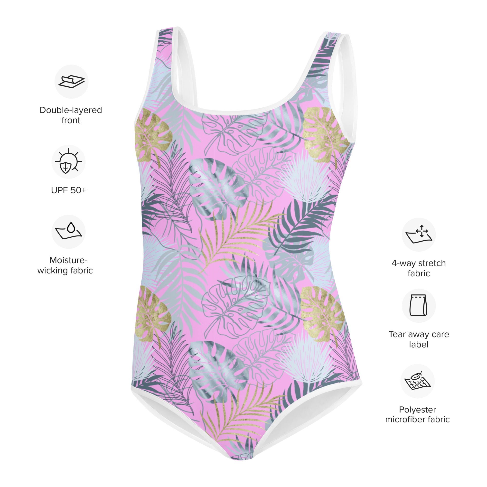Youth Swimsuit TROPICAL Pink